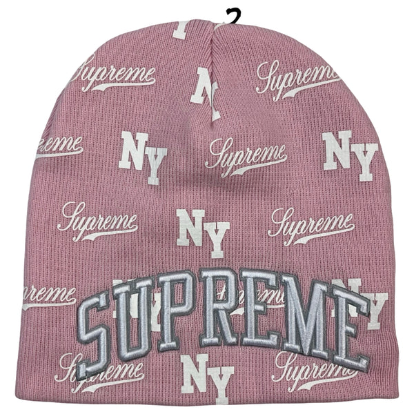 Supreme New Era Monogram Beanie Pink