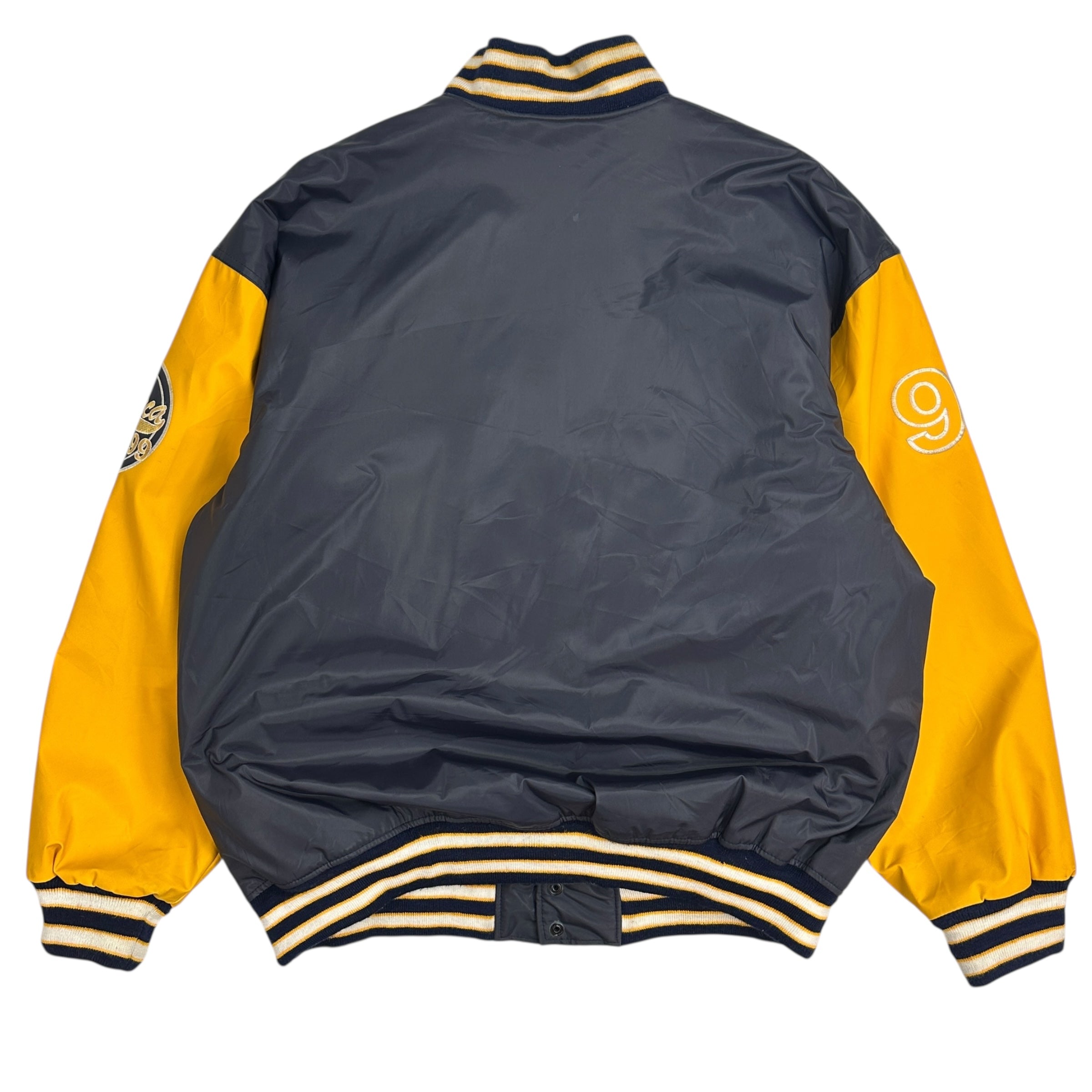 Vintage Y2K Mecca Varsity Jacket Navy/Yellow