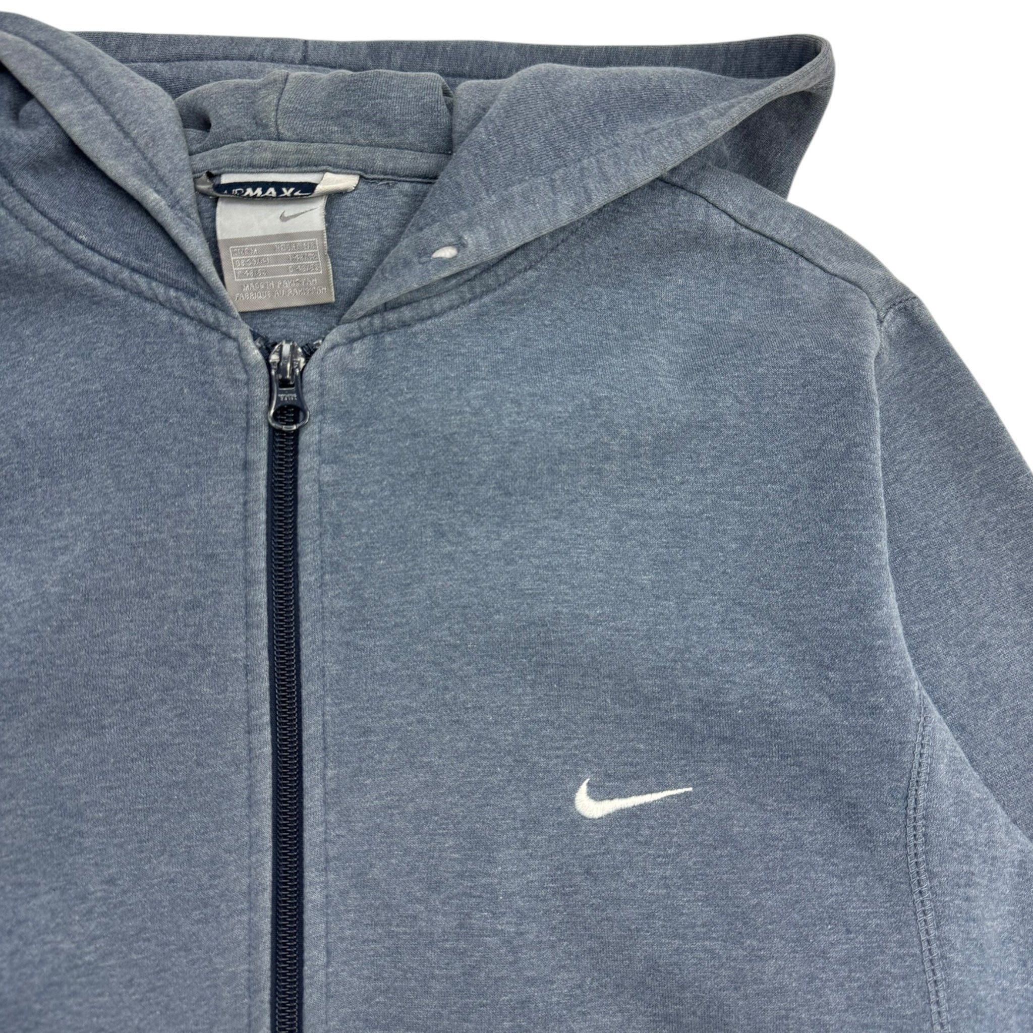 Vintage Y2K Nike AirMAX Euro Zip Up Hoodie Blue