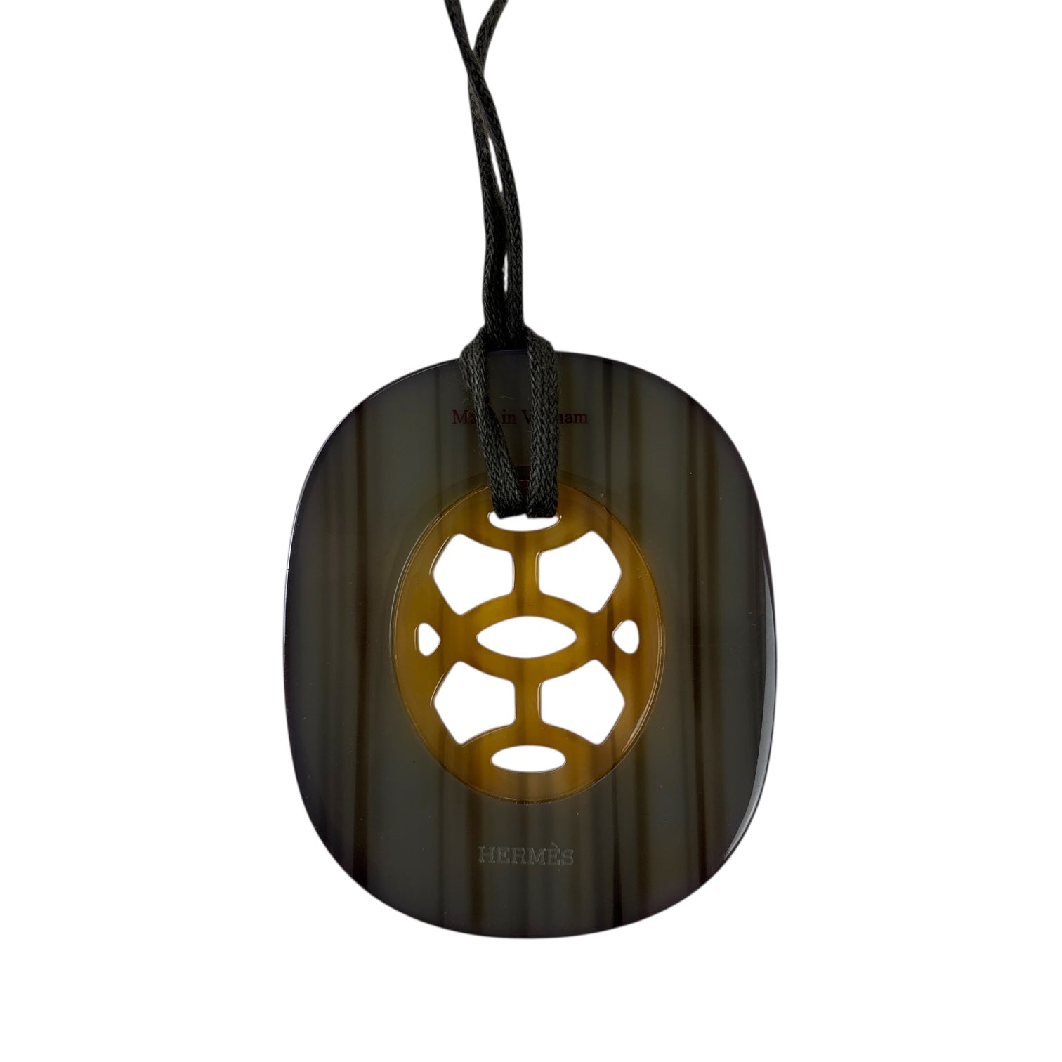 Hermes Buffalo Horn & Cherry Lacquer Pendant