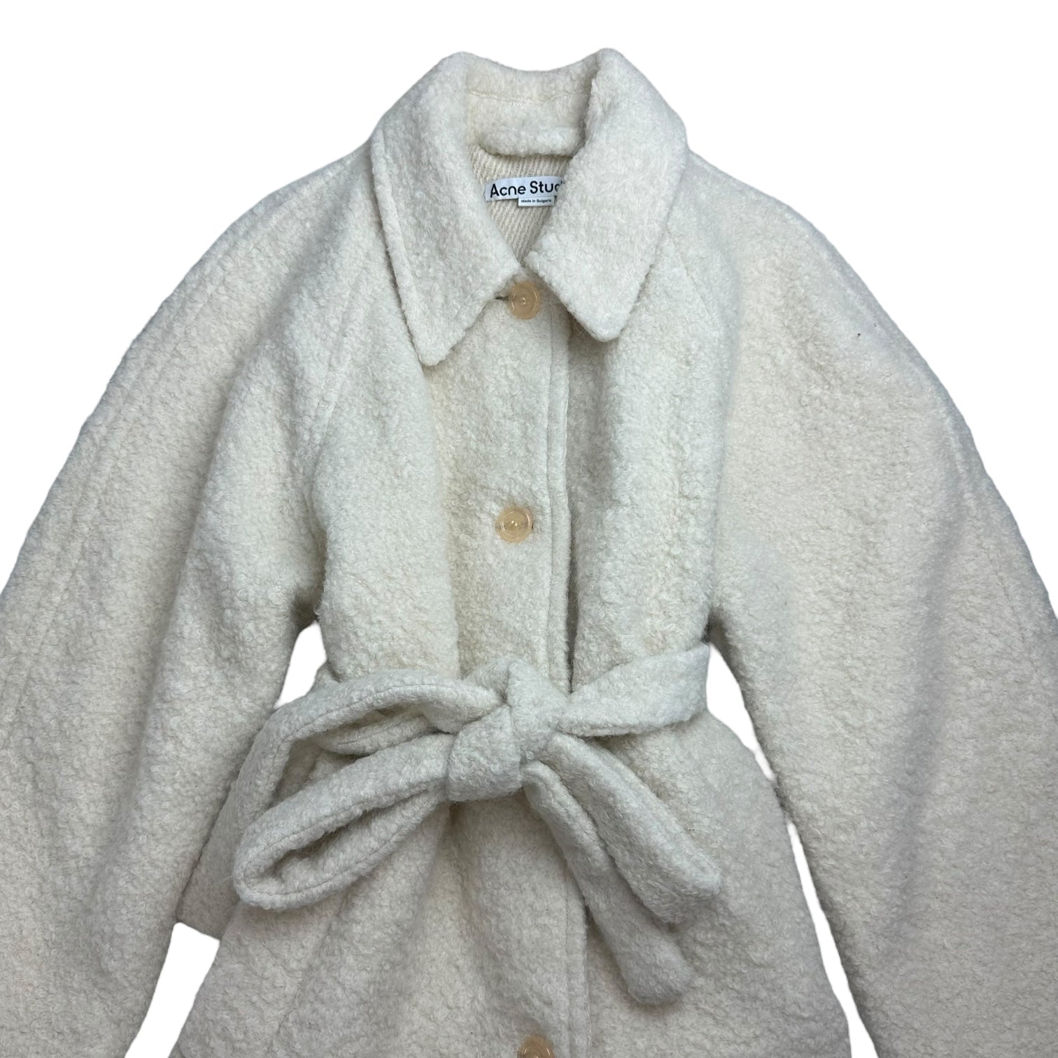 Acne Studios Teddy Coat White