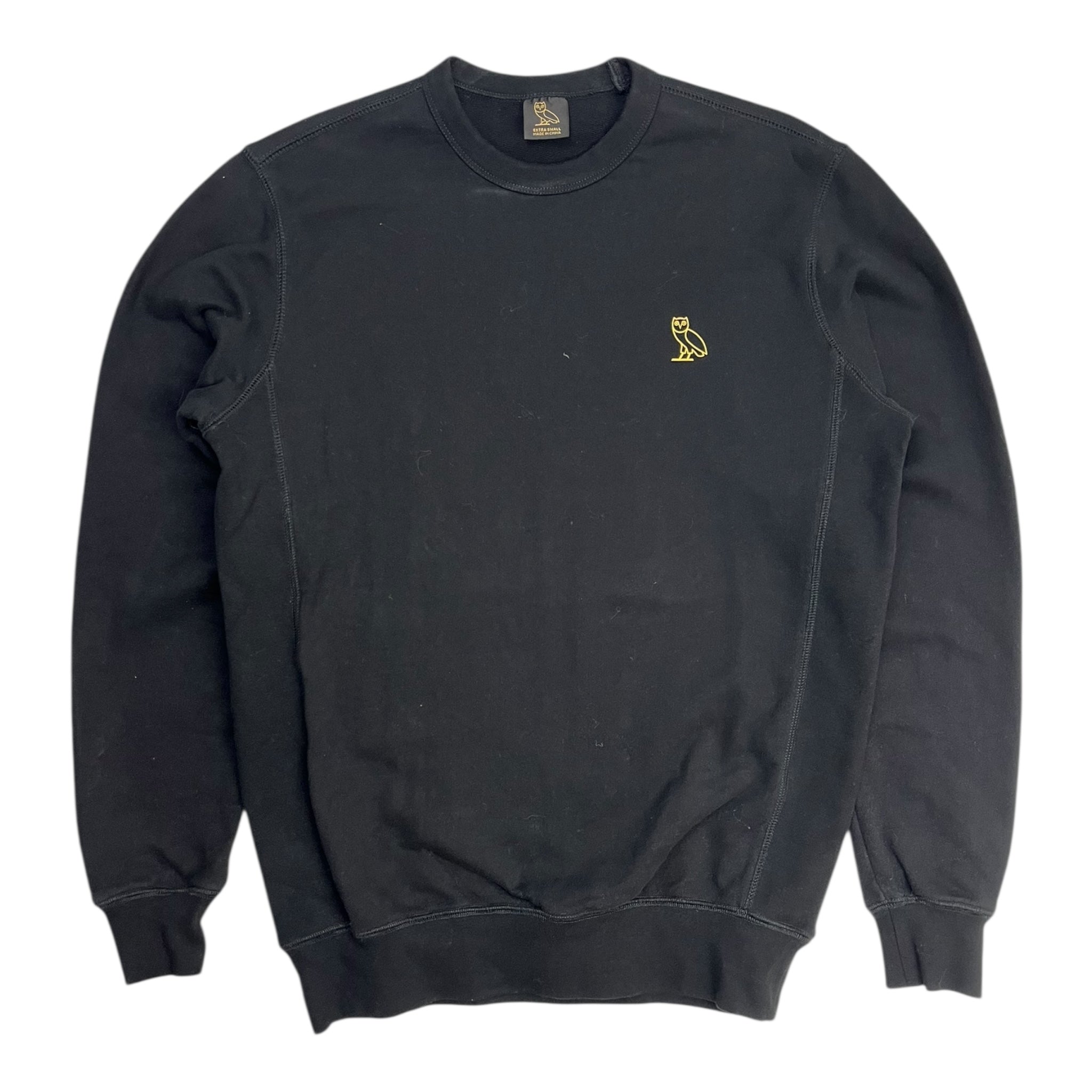 OVO Pocket Logo Cross Weave Crewneck Black