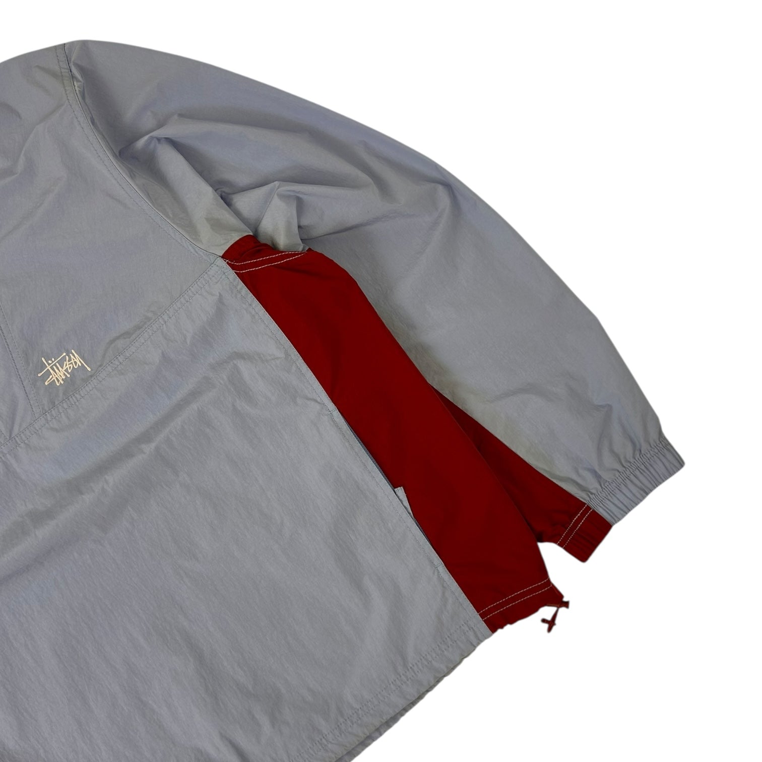 Stussy Warm Up Pullover 1/4 Zip Jacket Blue/Red