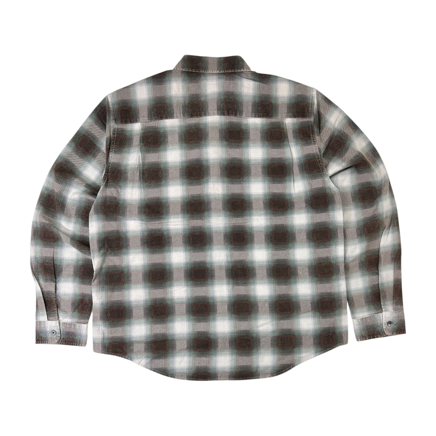 Stussy June Plaid Long Sleeve Button Up Shirt Bone