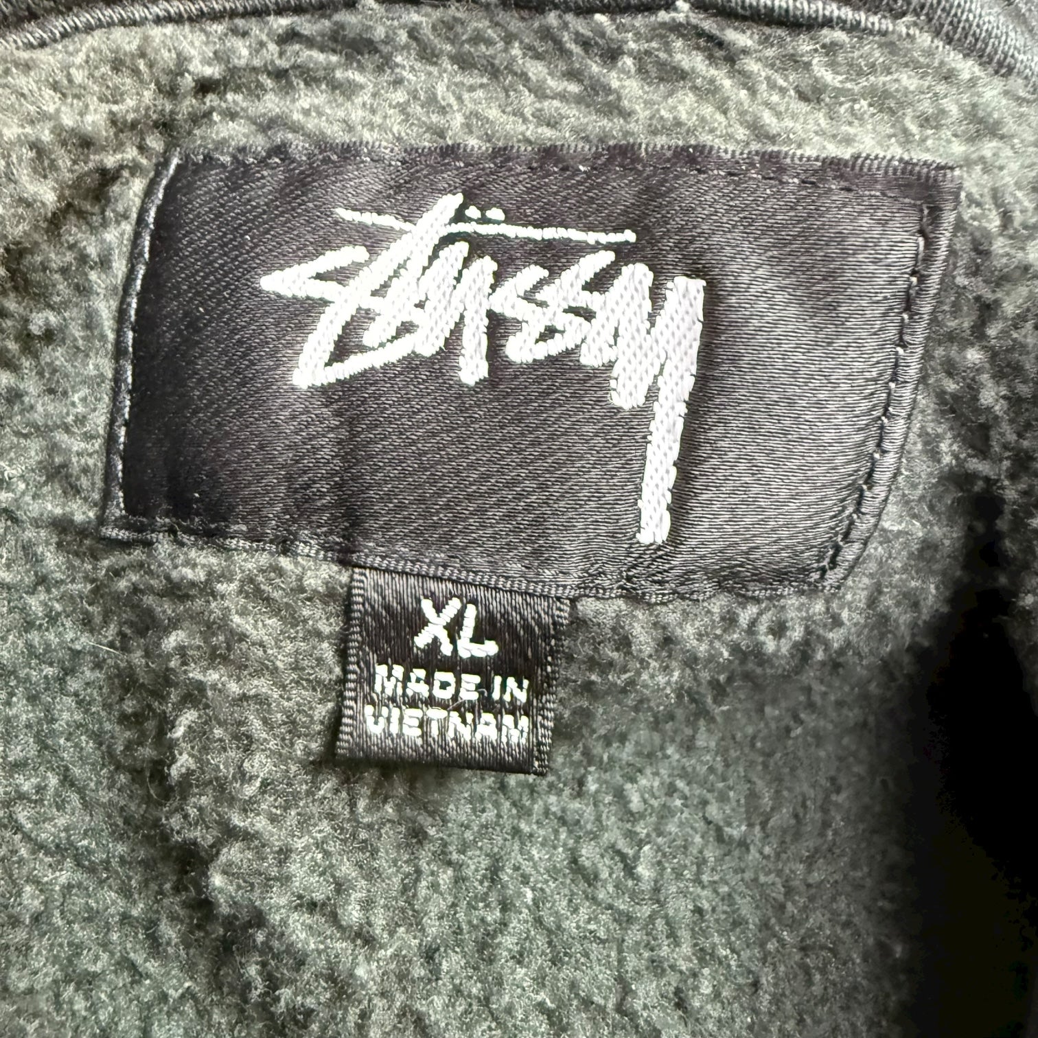 Stussy Raglan Fleece Workwear Hoodie Washed Black
