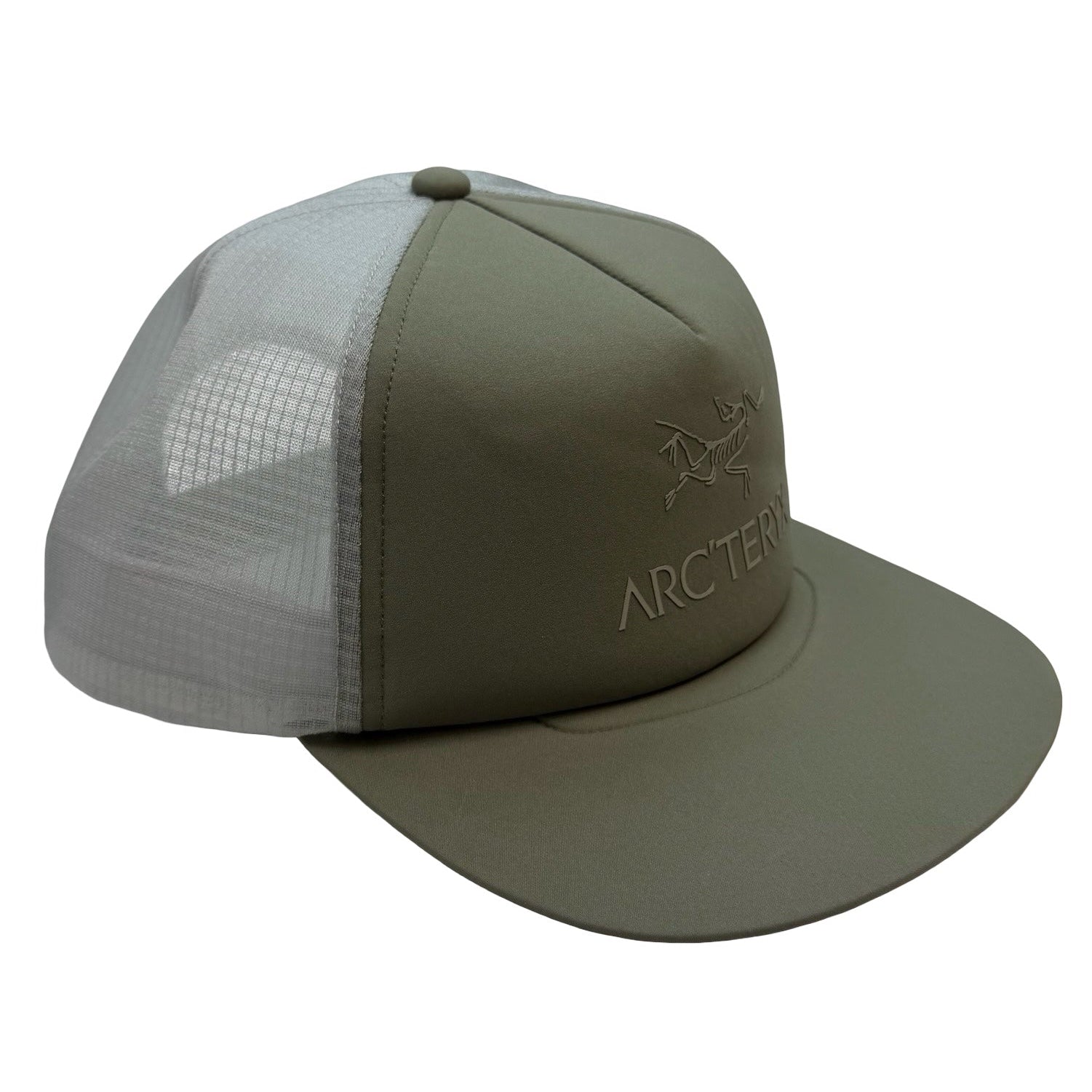 Arcteryx Logo Trucker Flat Hat Olive