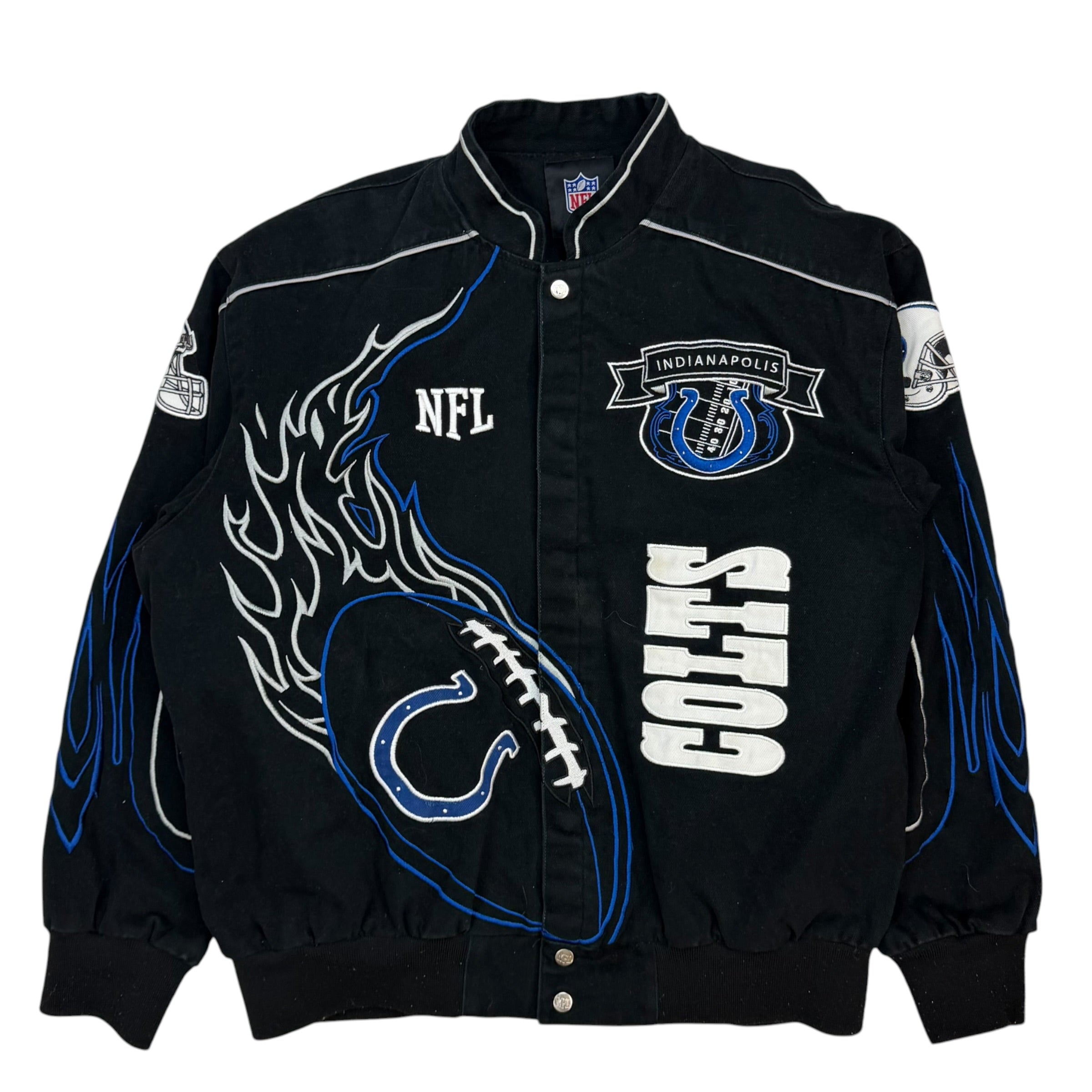 Vintage Indianapolis Colts Flaming Ball Jacket Black