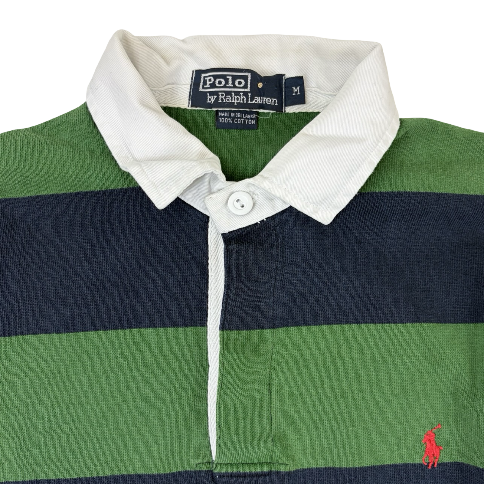 Vintage Polo Ralph Lauren Striped Rugby Longsleeve Green/Navy