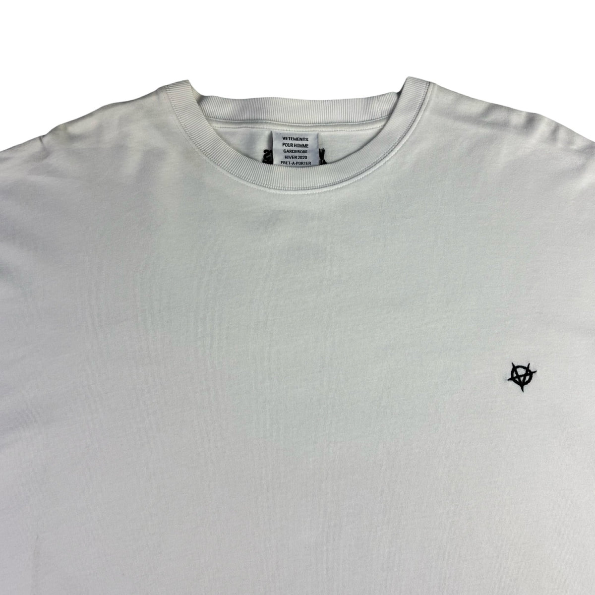 Vetements Anarchy Embroidered Oversized T-Shirt White