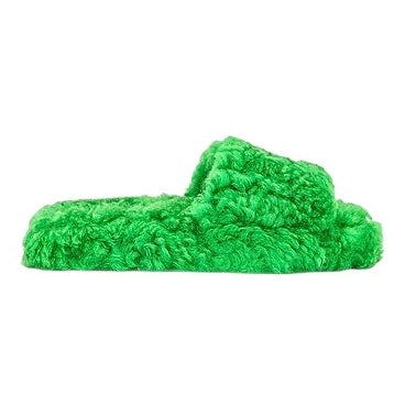 (W) Bottega Veneta Resort Teddy Slippers Green