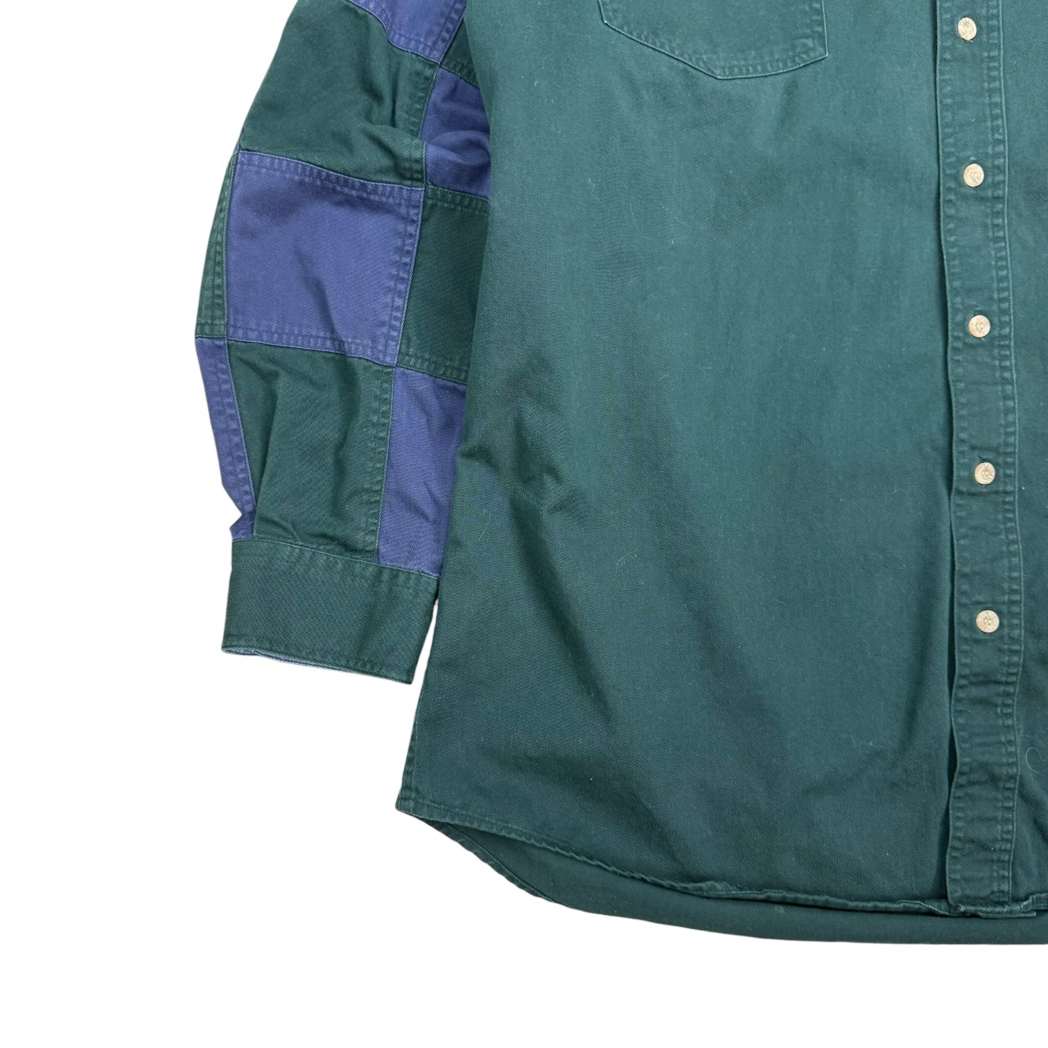 Vintage Roper Patchwork Button Up Shirt Green/Blue