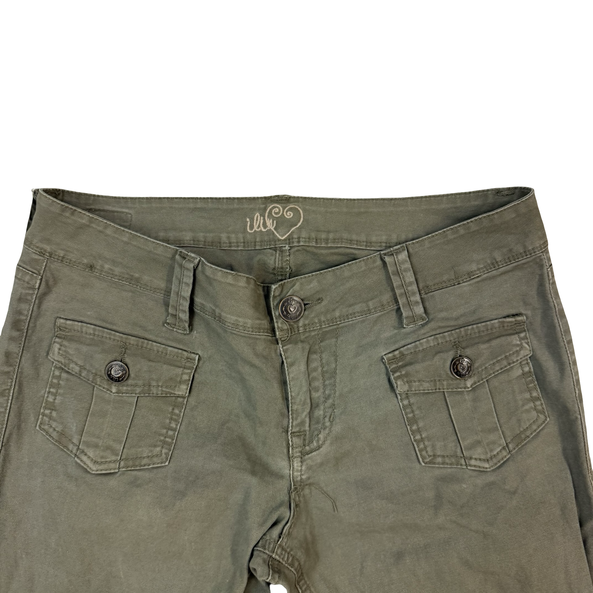 (W) Vintage Flared Denim Pants Green