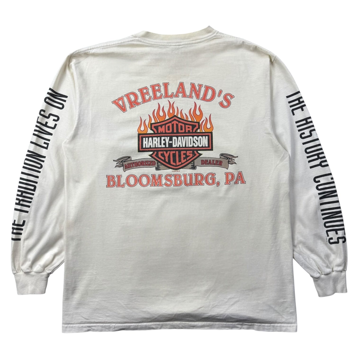 1998 Harley Davidson 95th Anniversary L/S Tee White