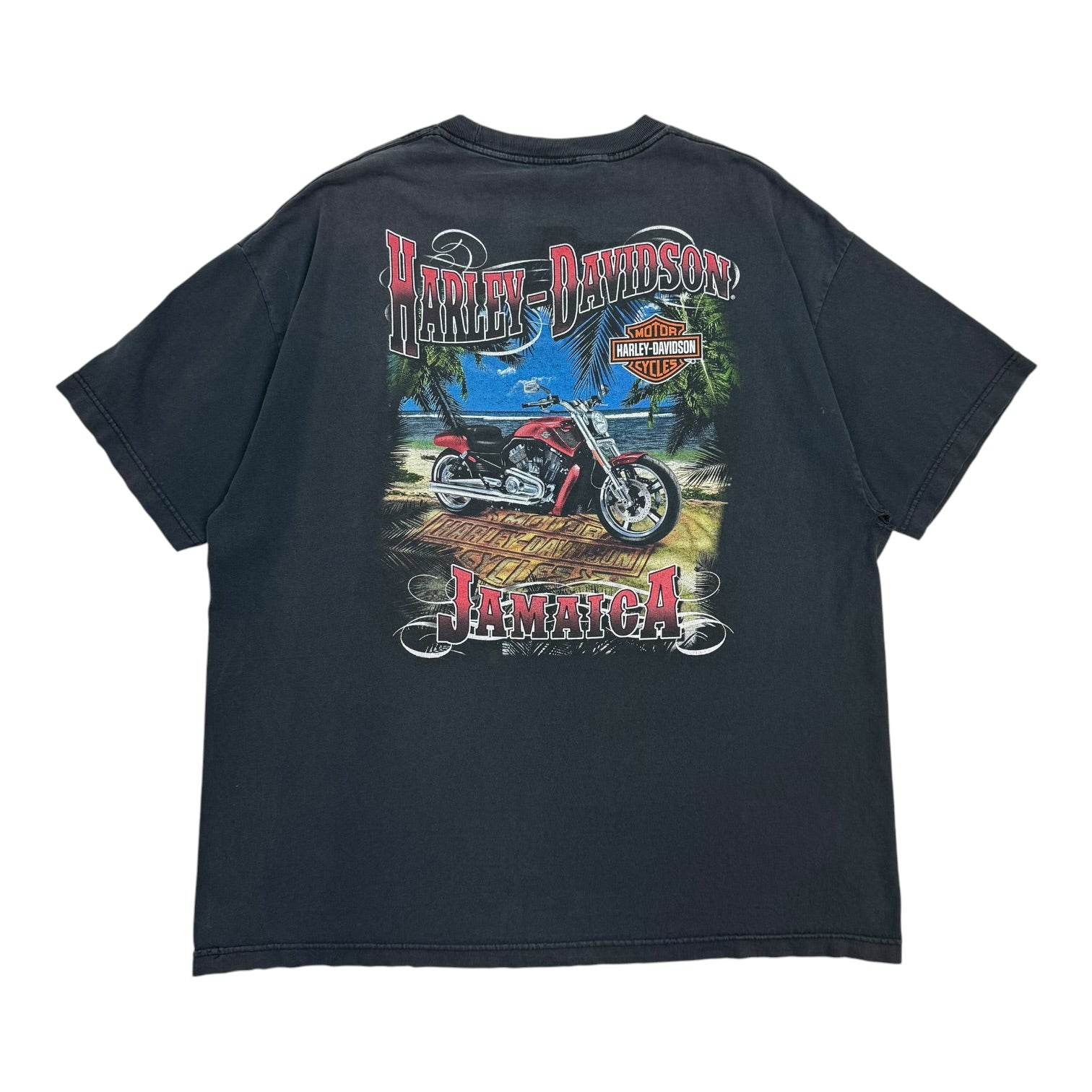 Vintage Harley Davidson Of Jamaica Tee Black