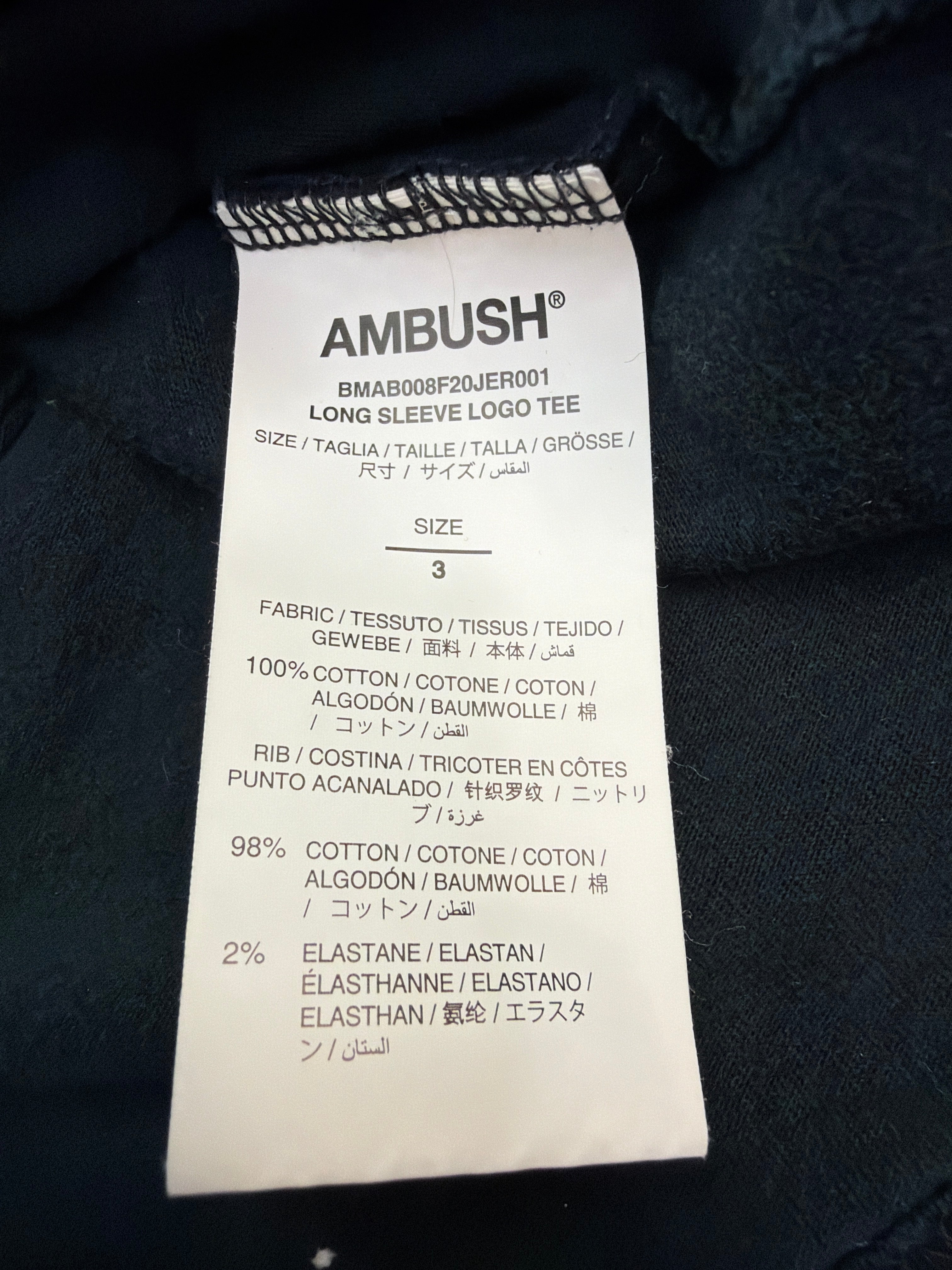 Ambush Black XL Logo Longsleeve Shirt Black