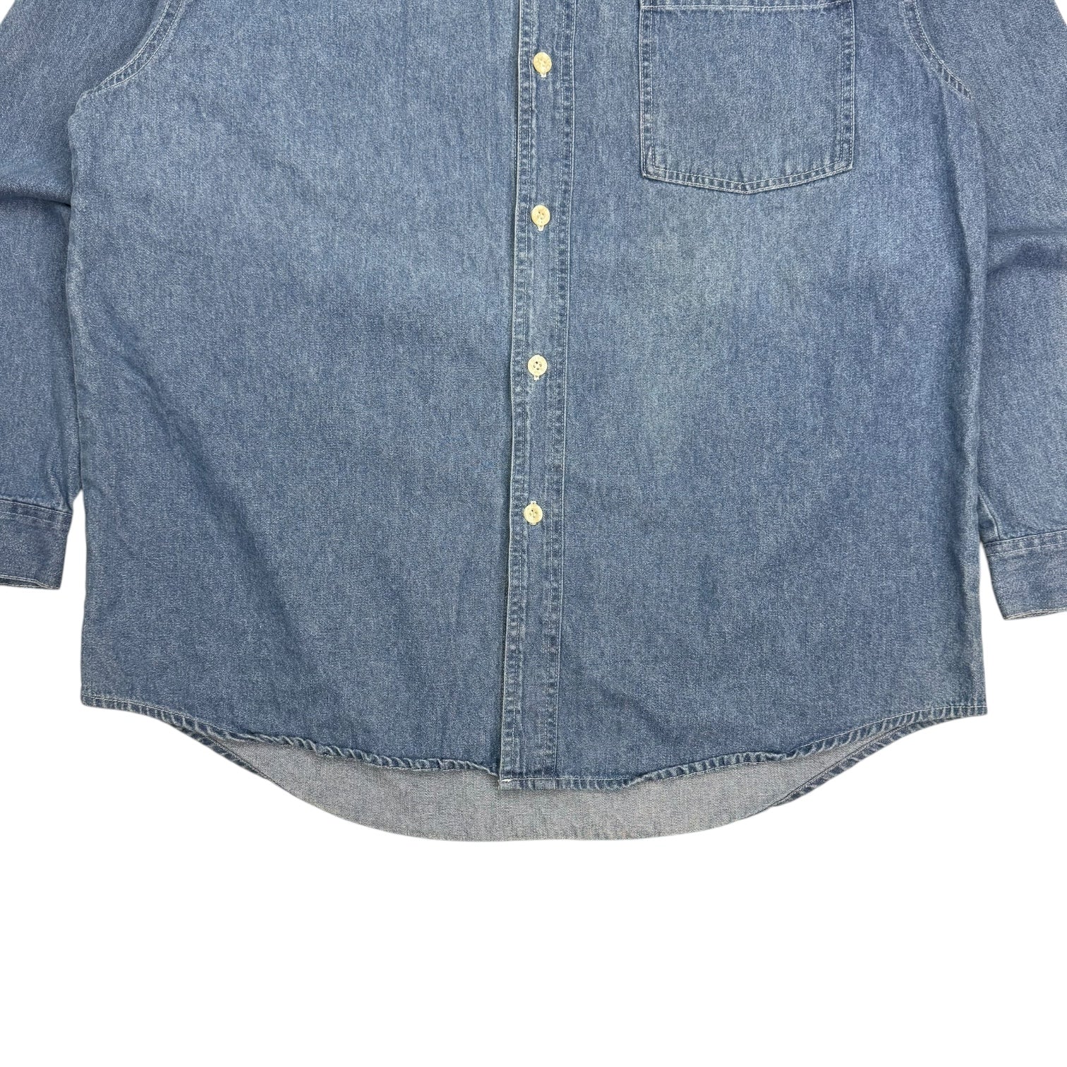 1993 Looney Tunes Denim Button Up Shirt Dark Blue