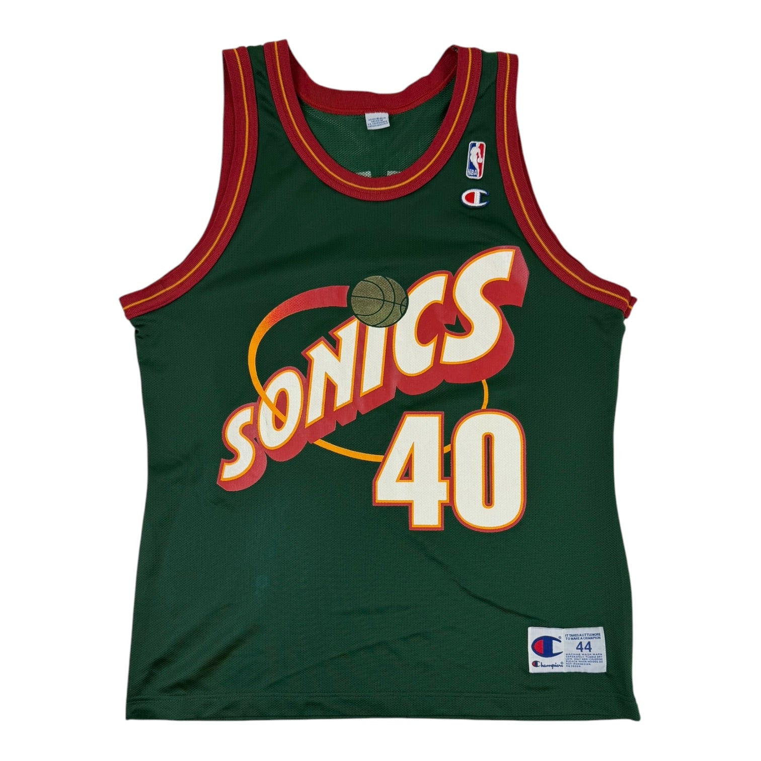 Vintage Champion Seattle SuperSonics Shawn Kemp Jersey Green
