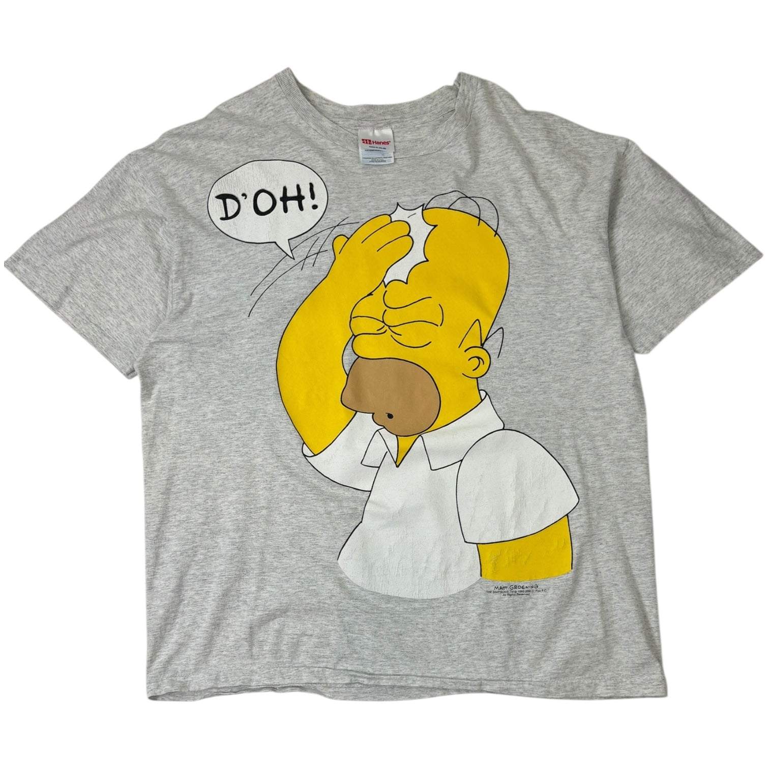1995 Vintage The Simpsons Homer “D’OH!!” T-Shirt Grey