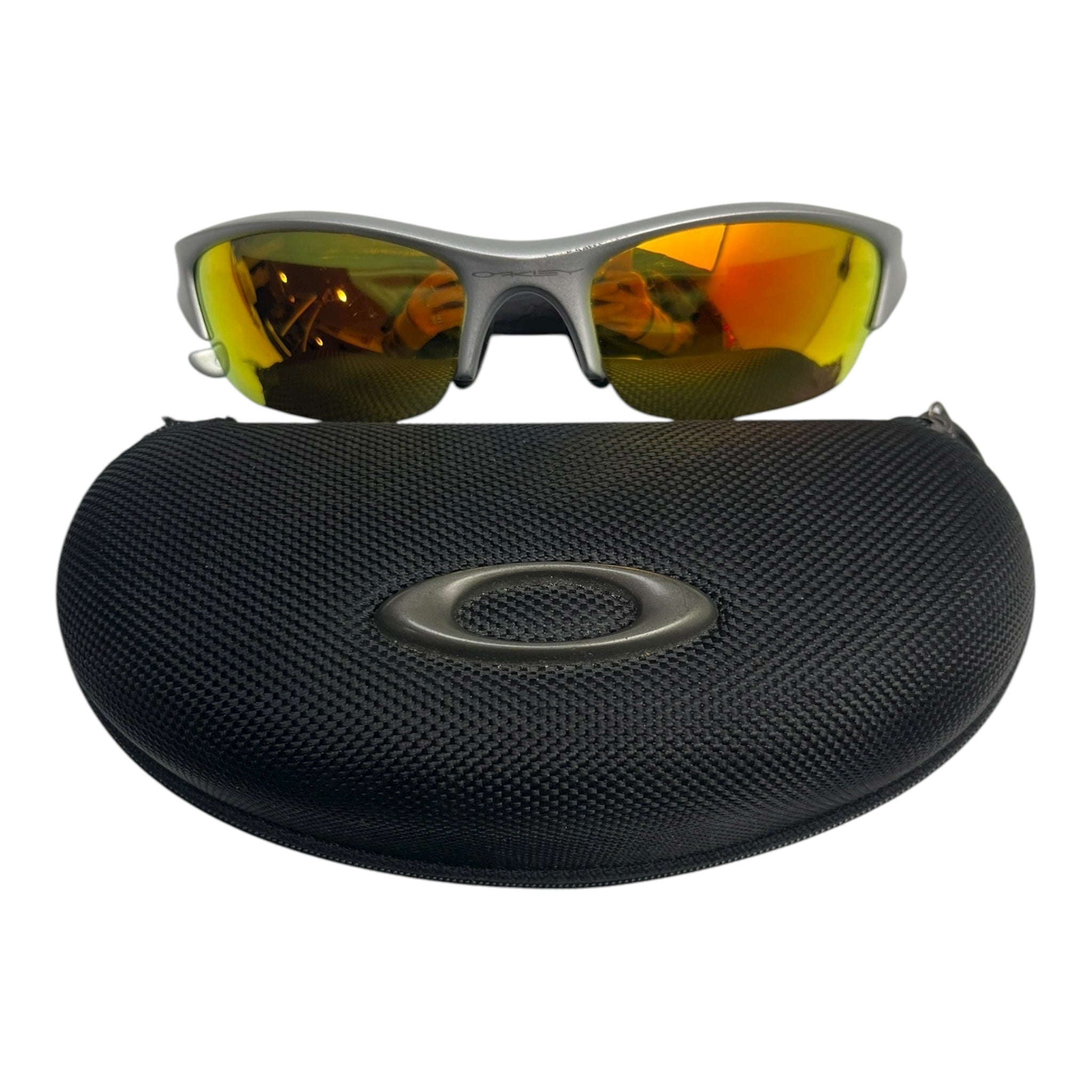 Oakley Flak Jacket Silver Fire Iridium Sunglasses
