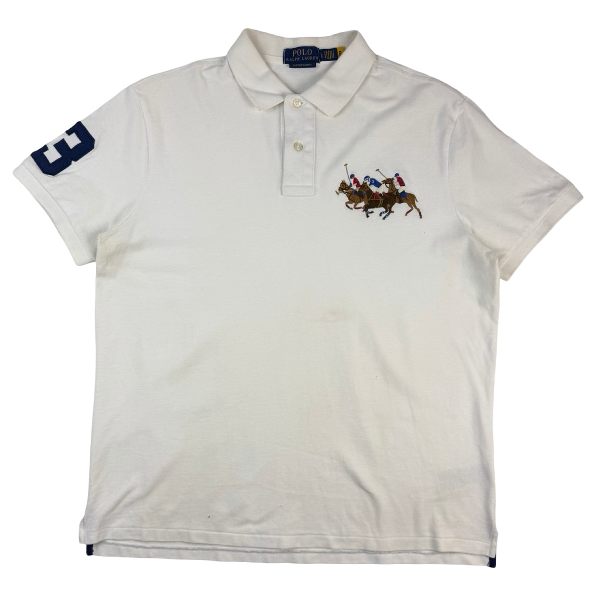 Vintage Polo Ralph Lauren Racing Ponies Polo T-Shirt White