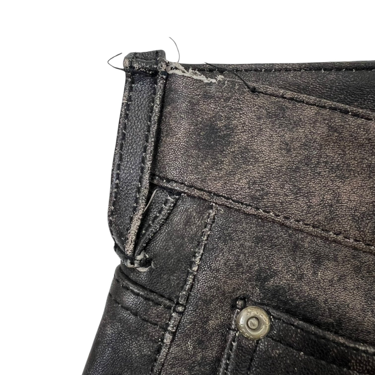 Stussy Distressed Leather Big Ol’ Jean Brown