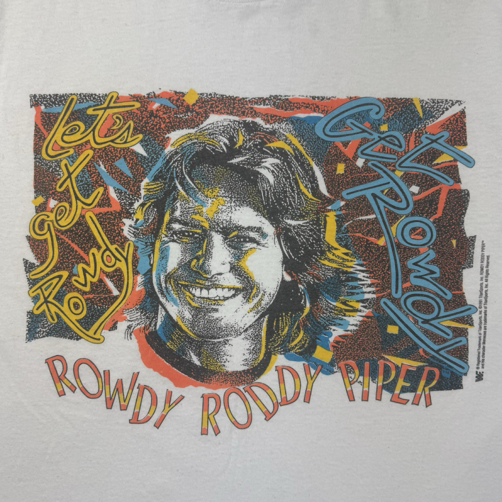 1991 Rowdy Roddy Piper WWF T-Shirt White