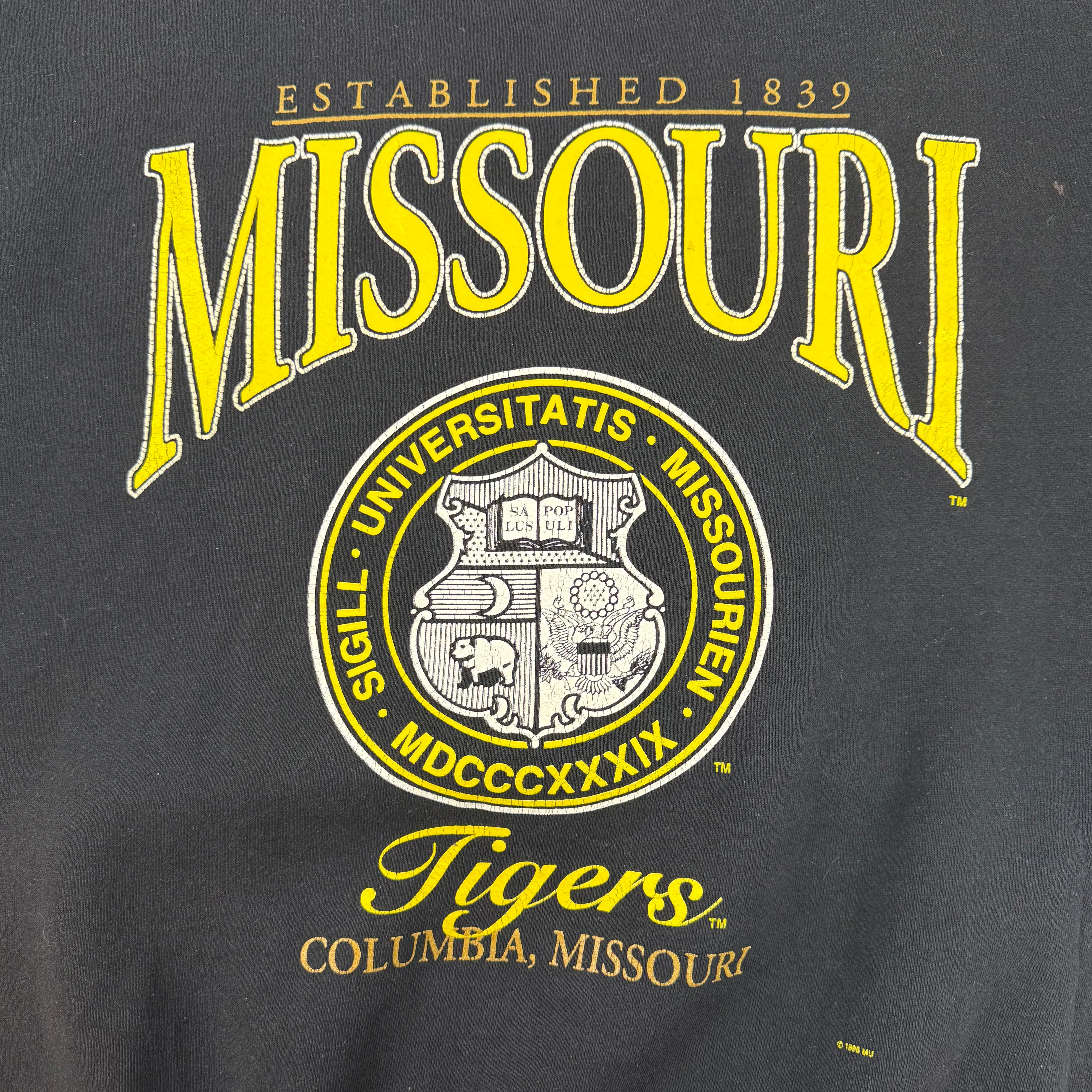 1996 Missouri Tigers Crewneck Black/Grey