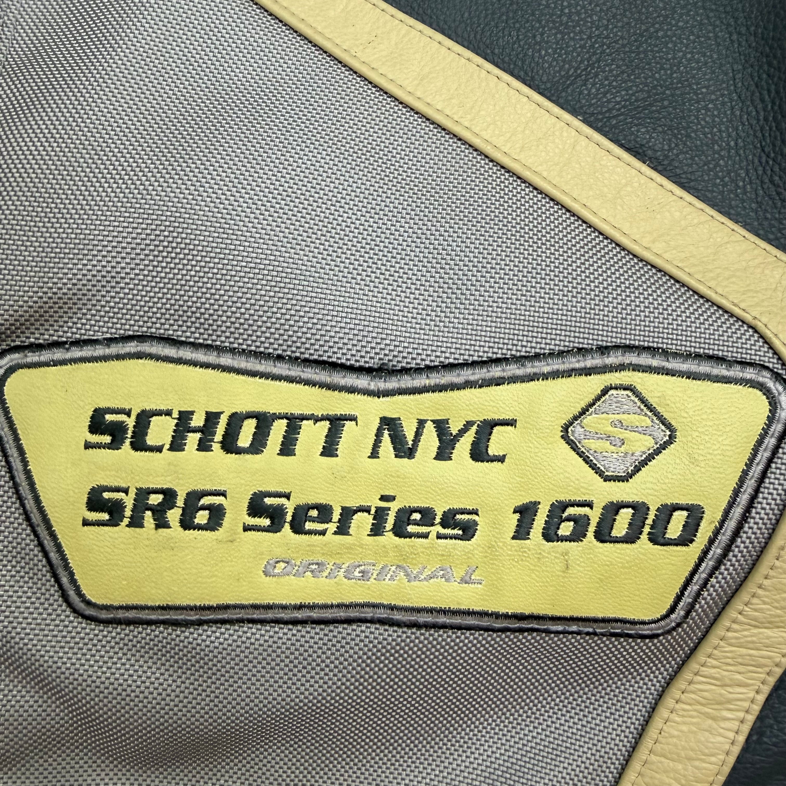 Vintage Schott NYC Leather Racing Jacket Grey