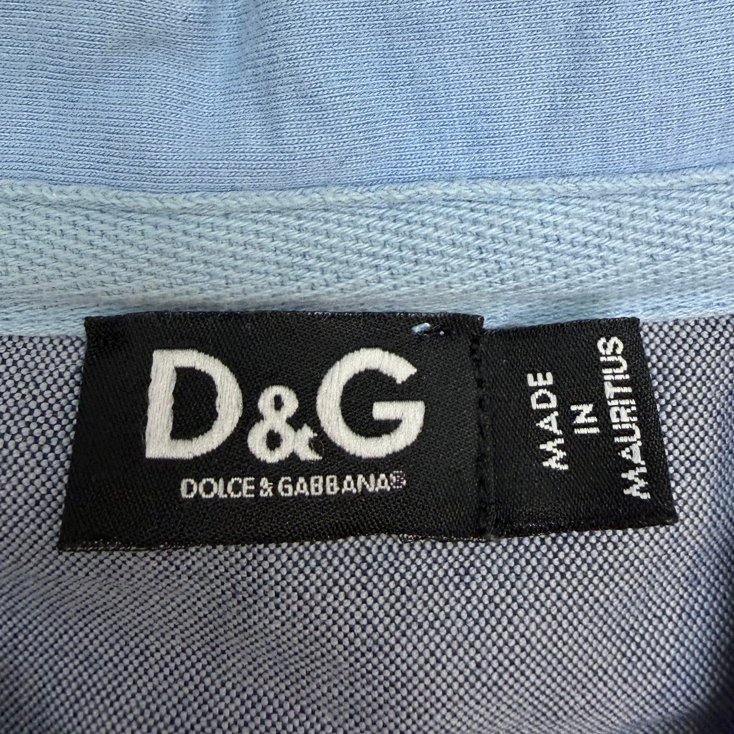 Vintage Dolce & Gabbana Striped Polo Shirt Blue