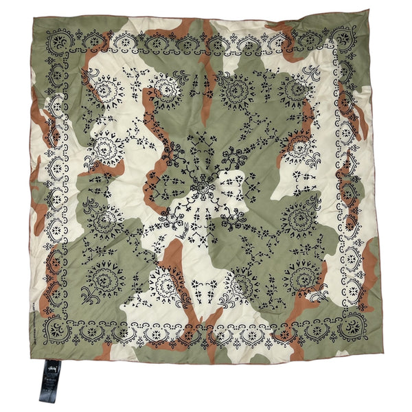 Stussy Silk Bandana Camo Pattern Olive Green