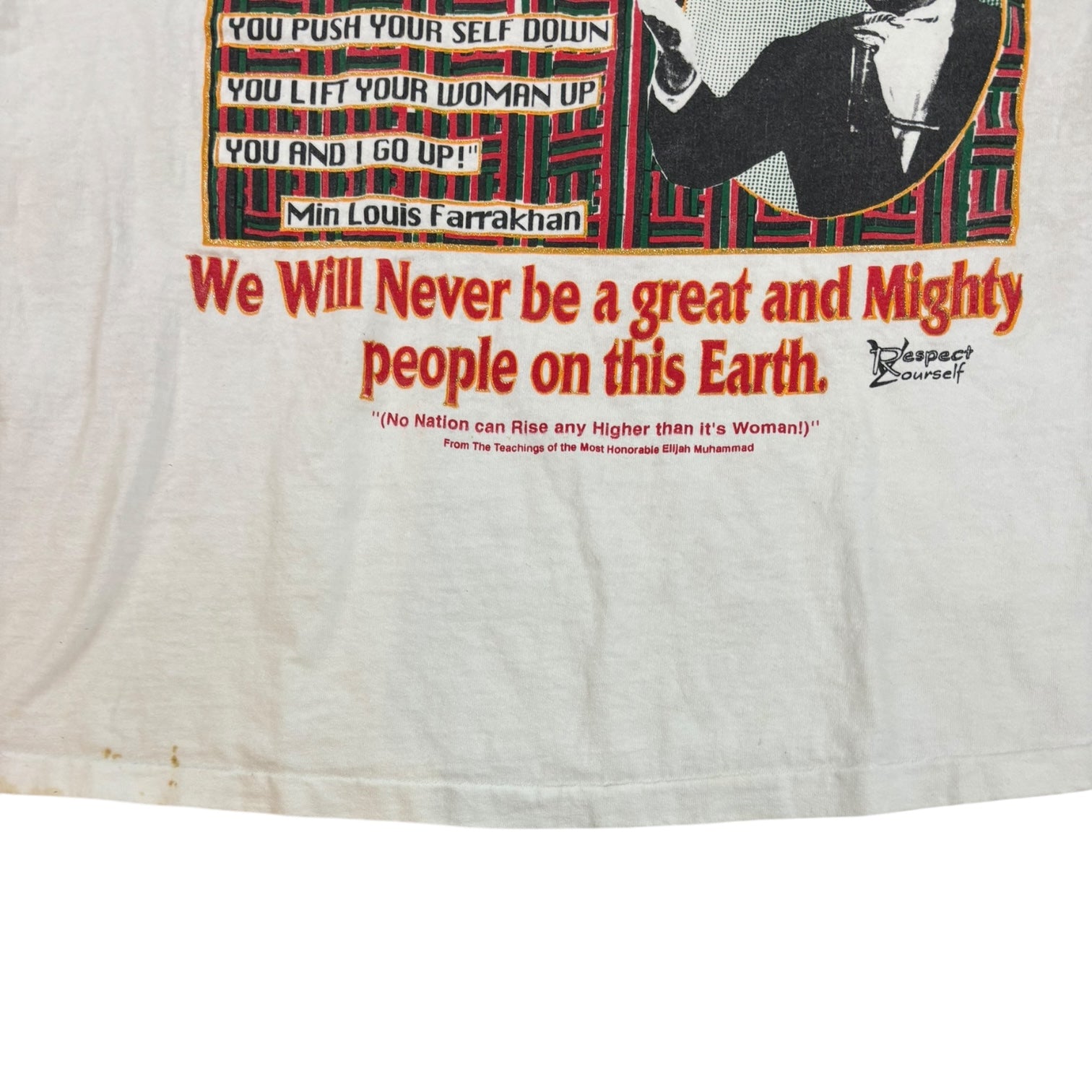 Vintage Min Louis Farrakhan “Until We Learn” T-Shirt White