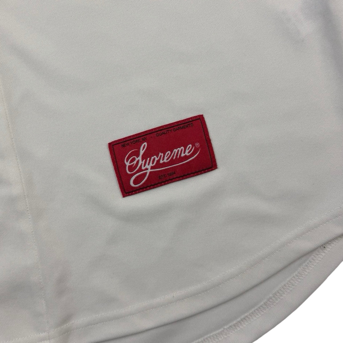 Supreme Snake Script Logo Baseball Jersey White