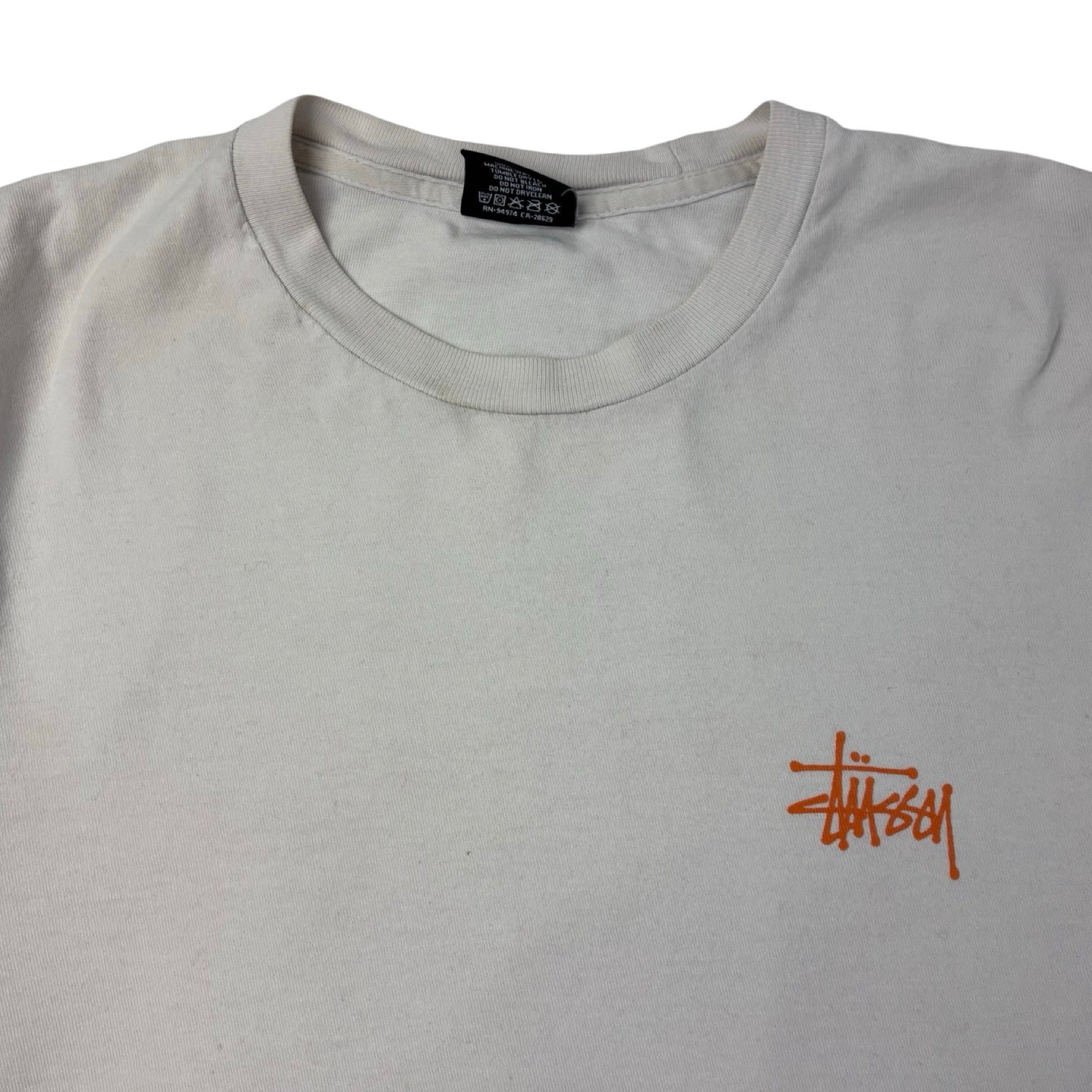Stussy “Classroom” L/S Tee White Orange