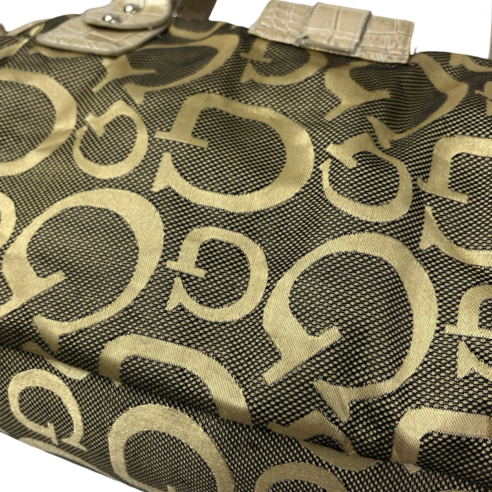 (W) Y2K GUESS Scrambled G Shoulder Bag Gold