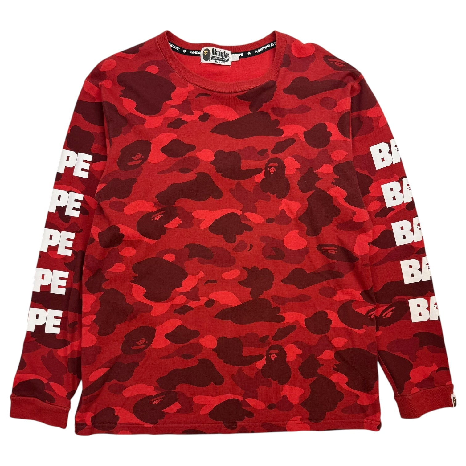 Bape Colour Camo Hunting L/S Tee Red