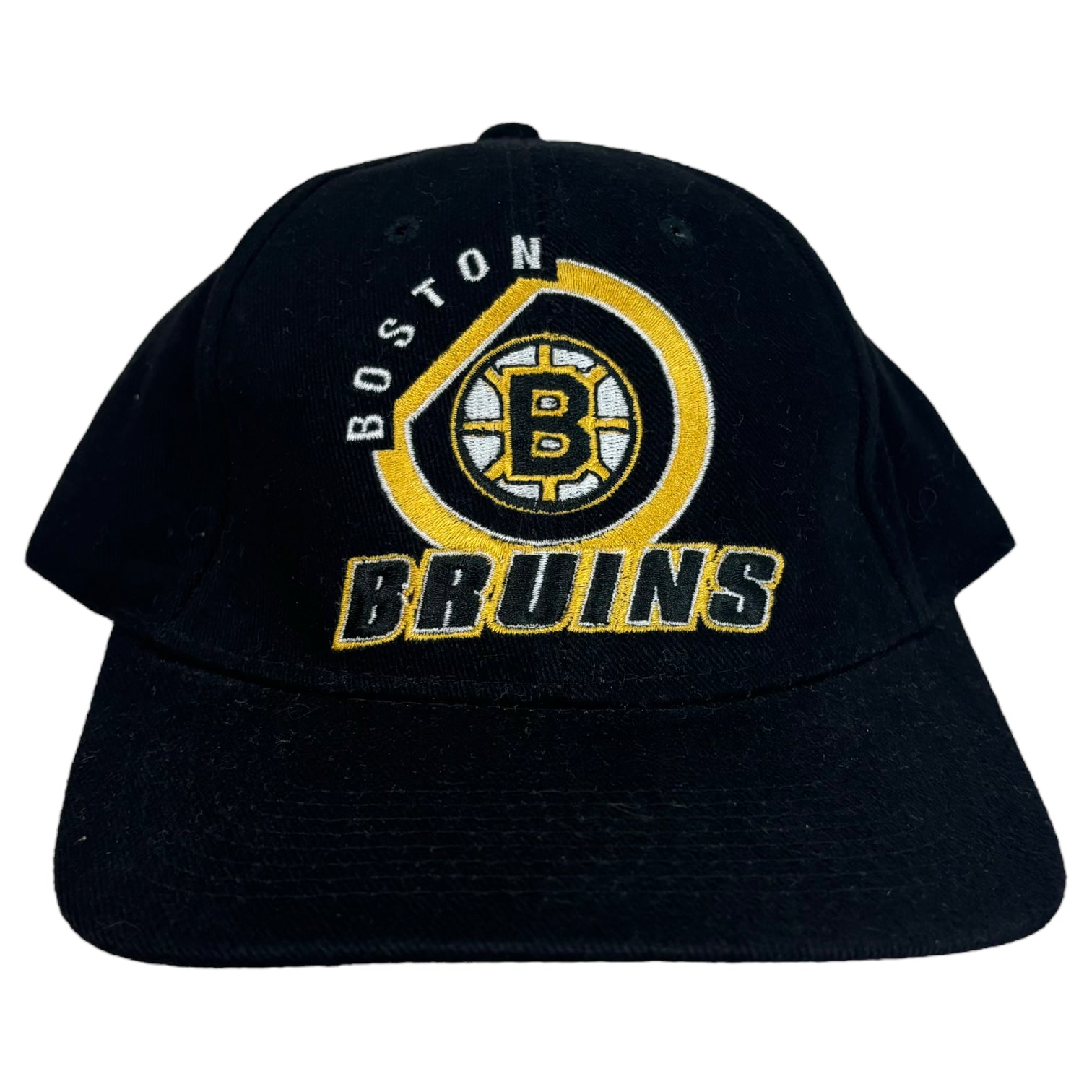 Vintage Boston Bruins Strapback Hat Black