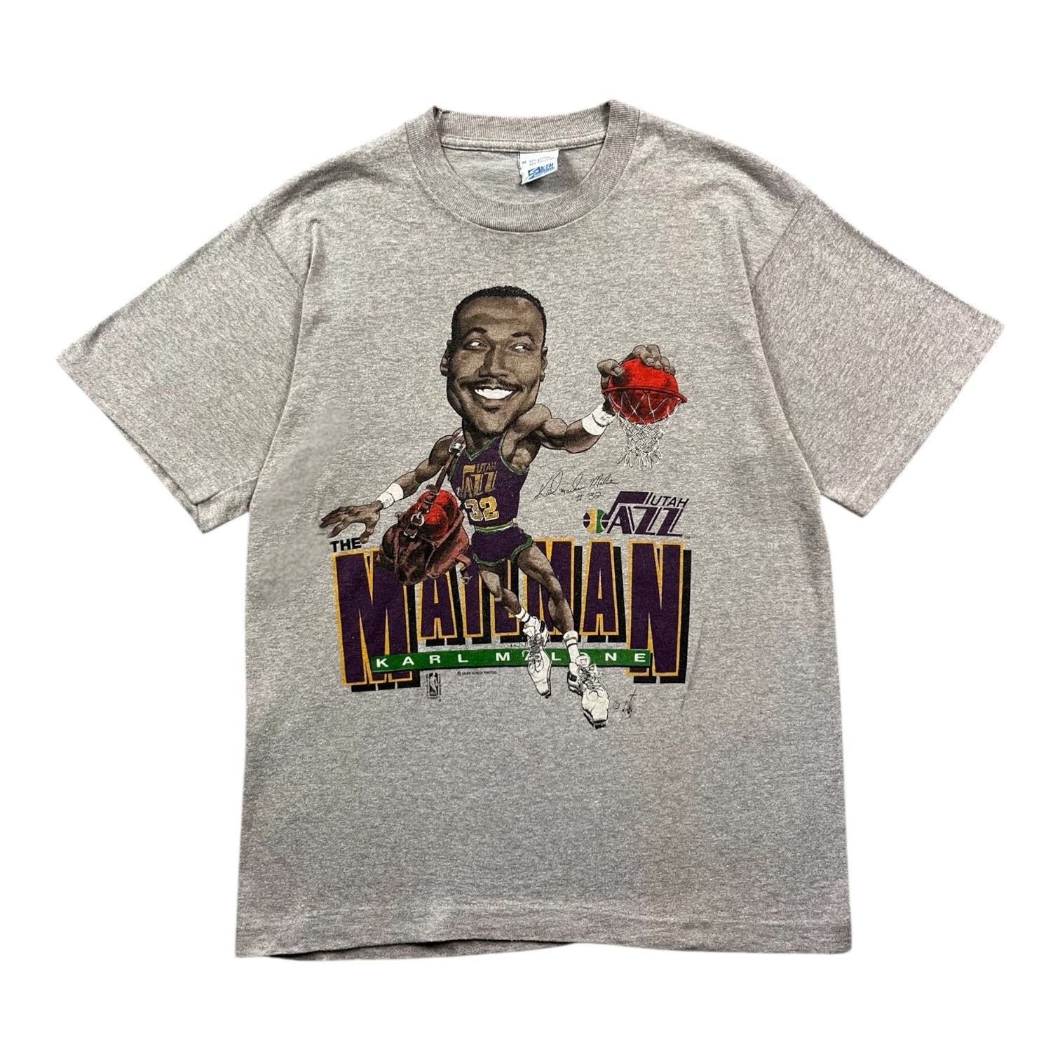 Vintage Karl Malone 'Mailman' Tee Grey