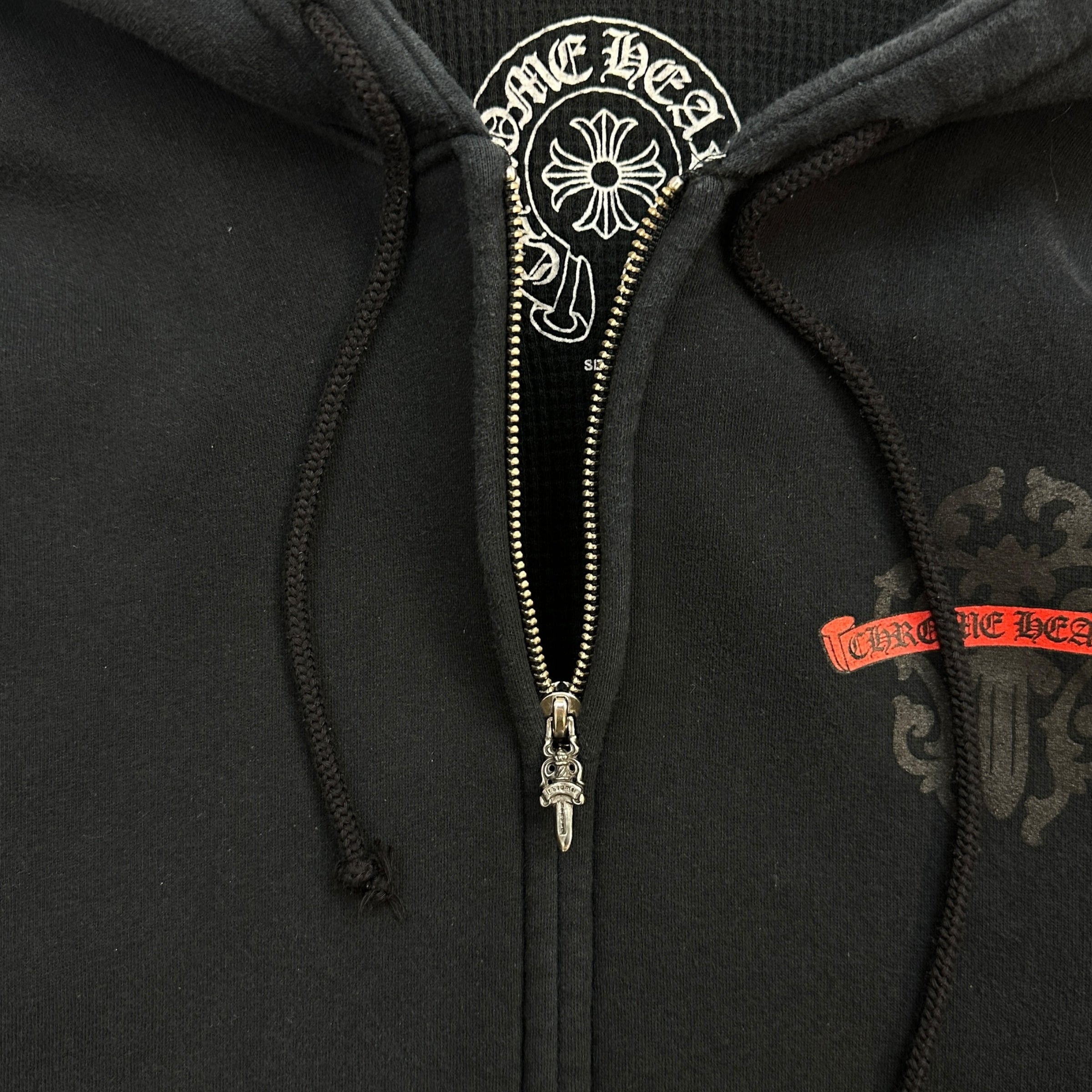 Vintage Chrome Hearts Thermal Lined Zip-Up Dagger Hoodie