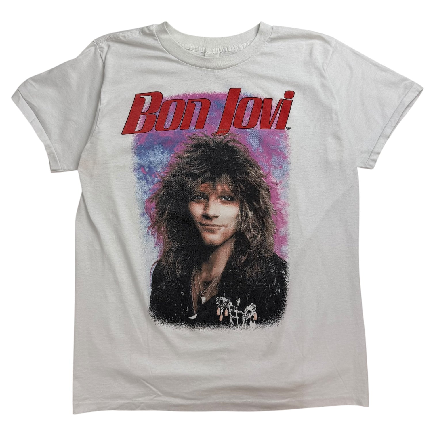 Vintage Bon Jovi Slippery When Wet Signature Tee White