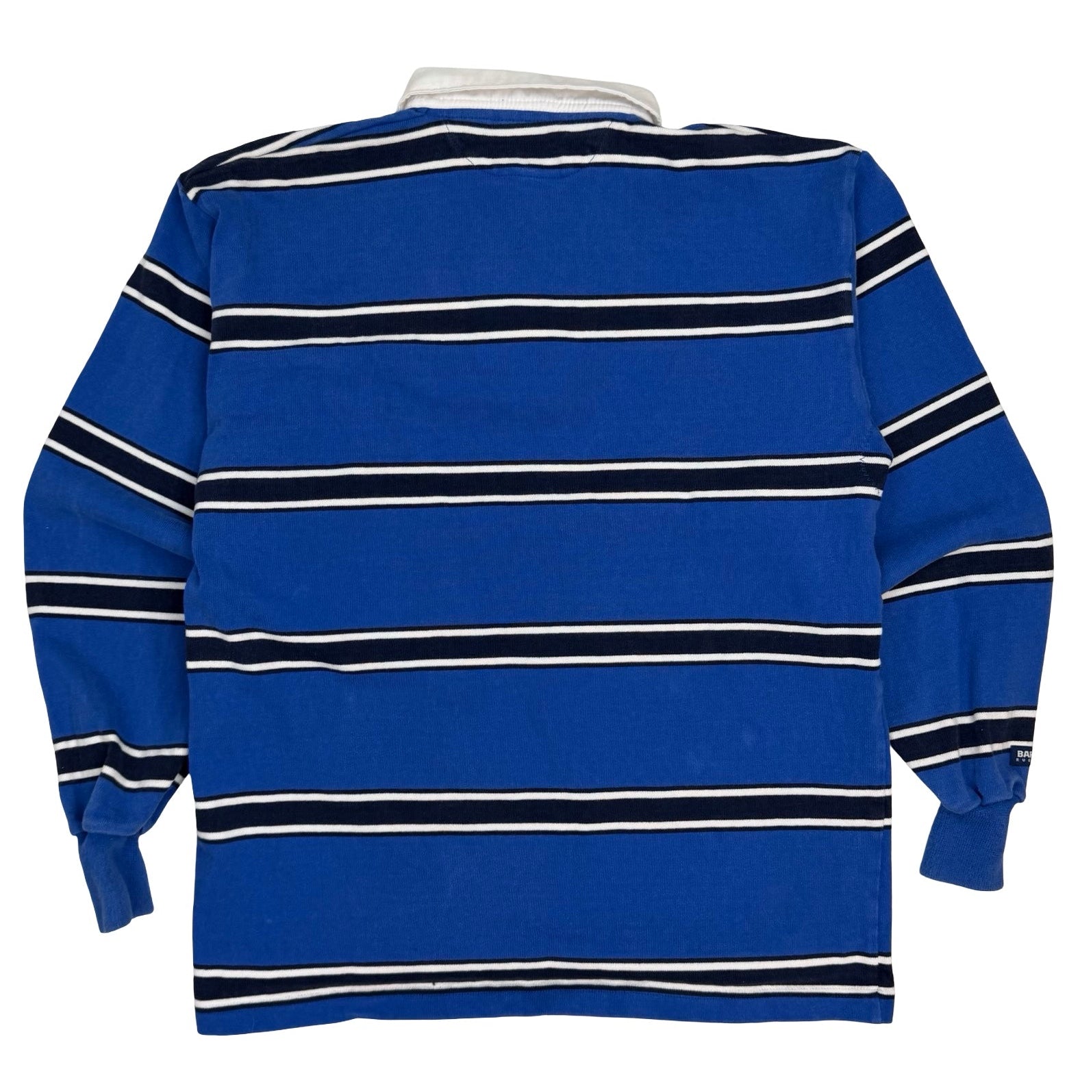Vintage Barbarian Rugby Wear Longsleeve Polo Shirt Blue