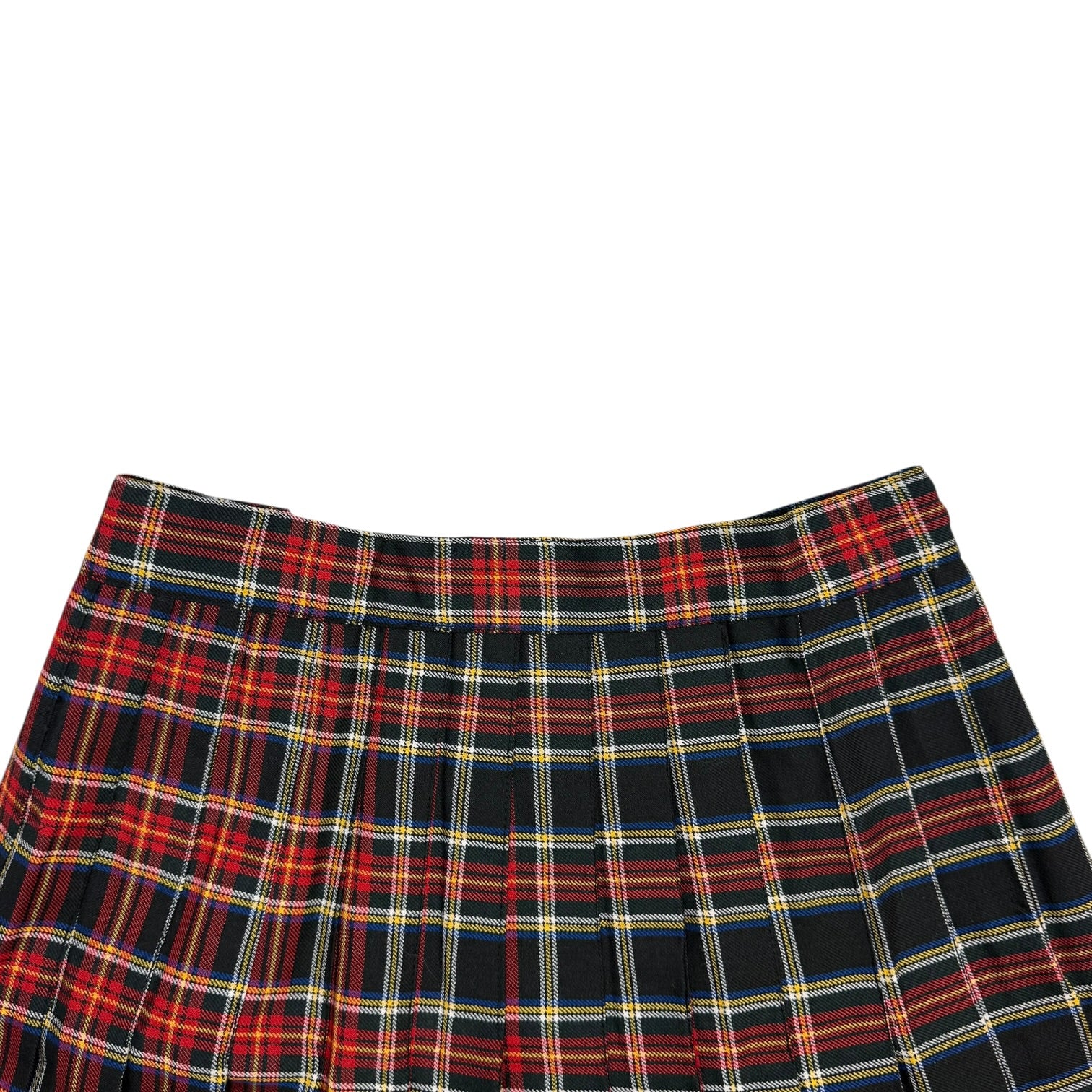 (W) Vintage Tartan Pleated Skirt Plaid