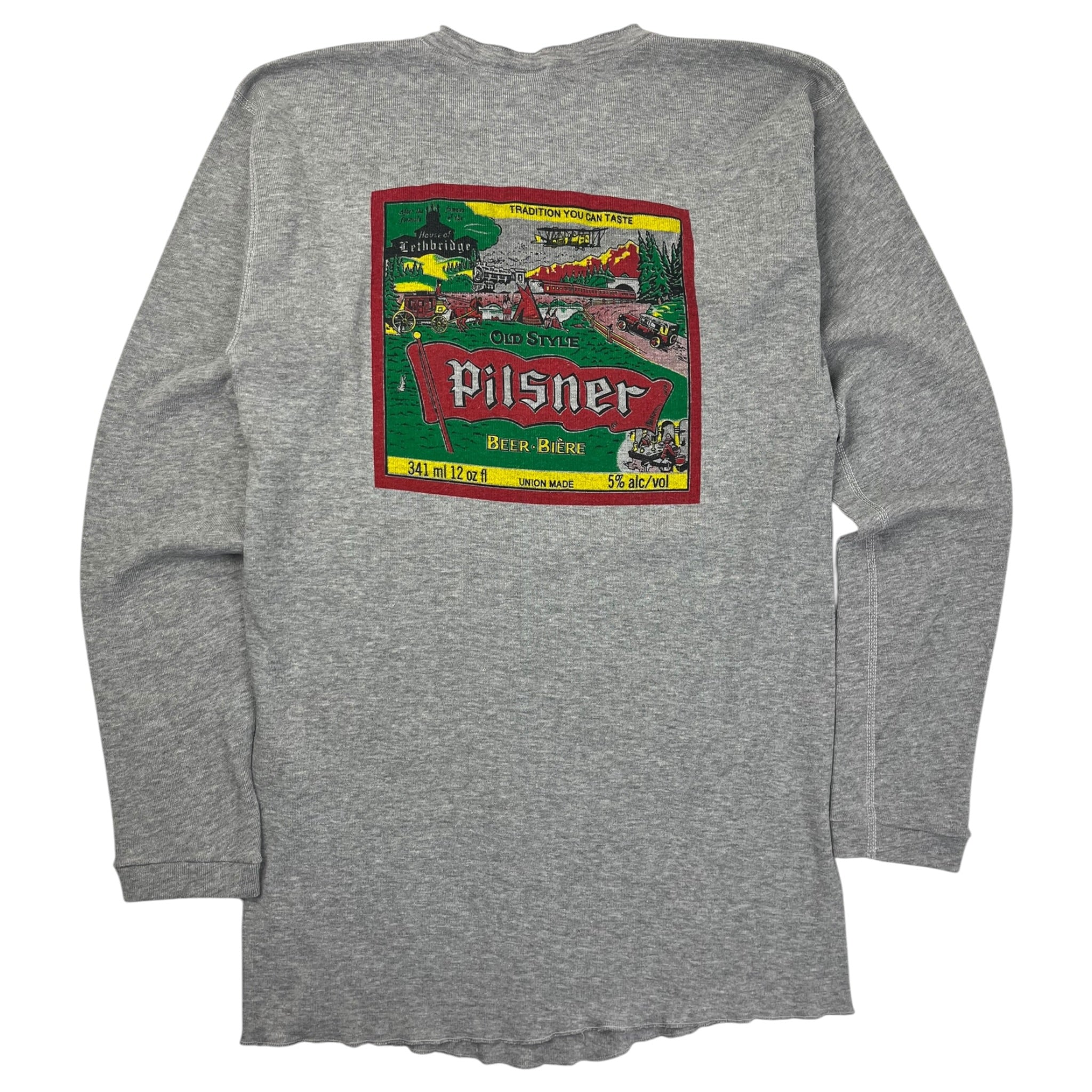 Vintage Pilsner Beer Thermal Henley Shirt