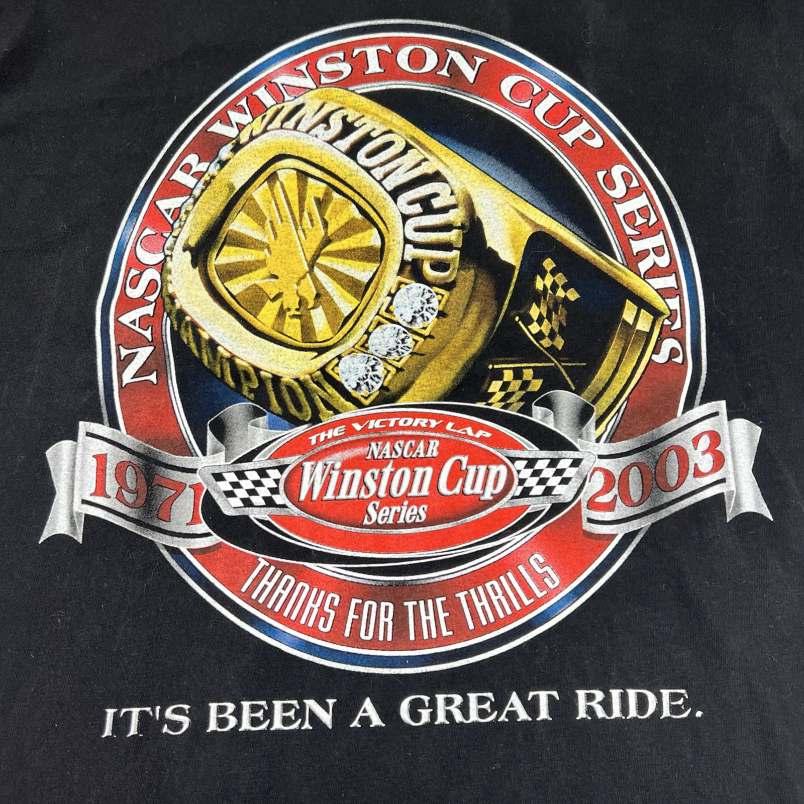 Vintage Nascar Winston Cup Series Thanks for the Thrills Commemorative T-Shirt