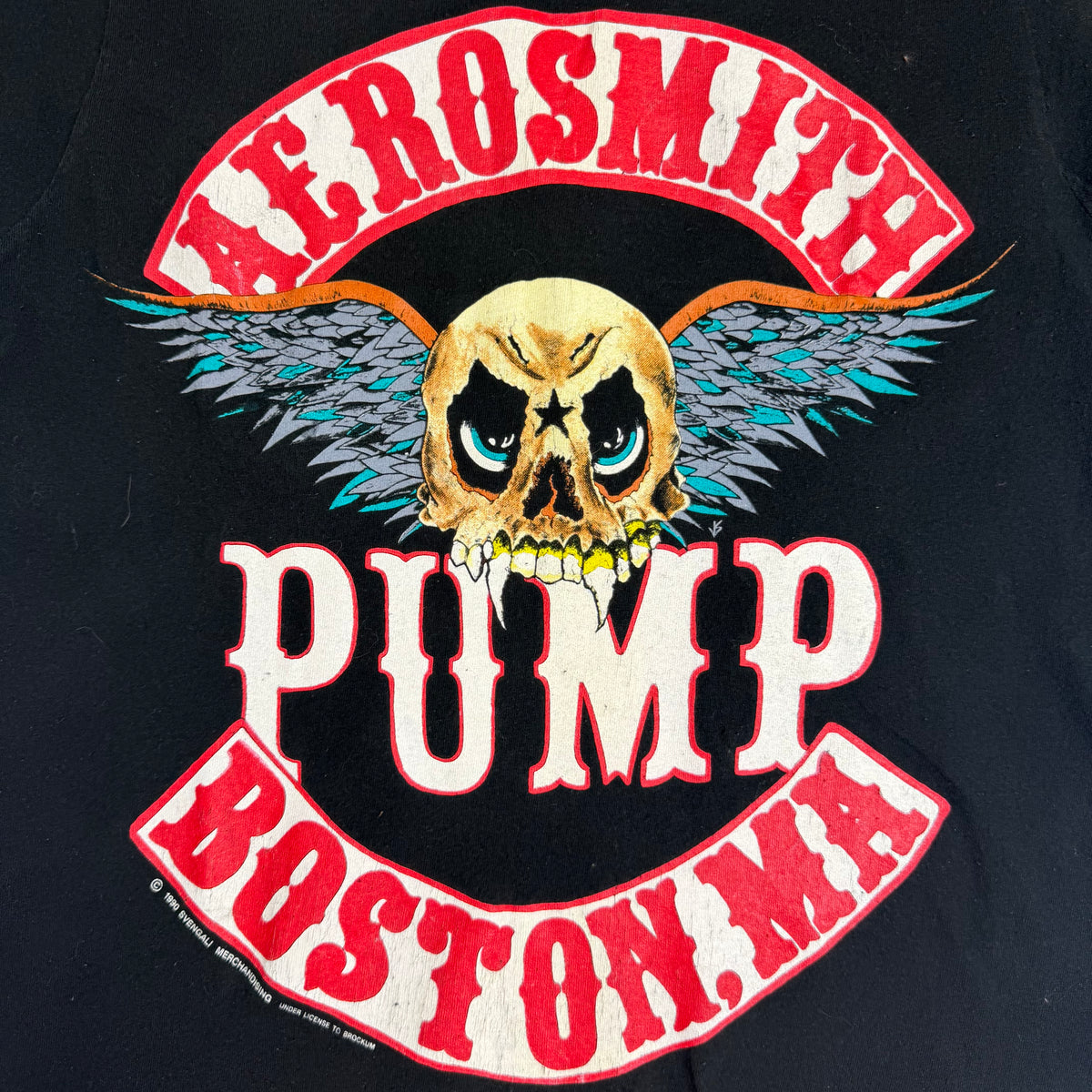 1990 Aerosmith Pump Boston Tee Black