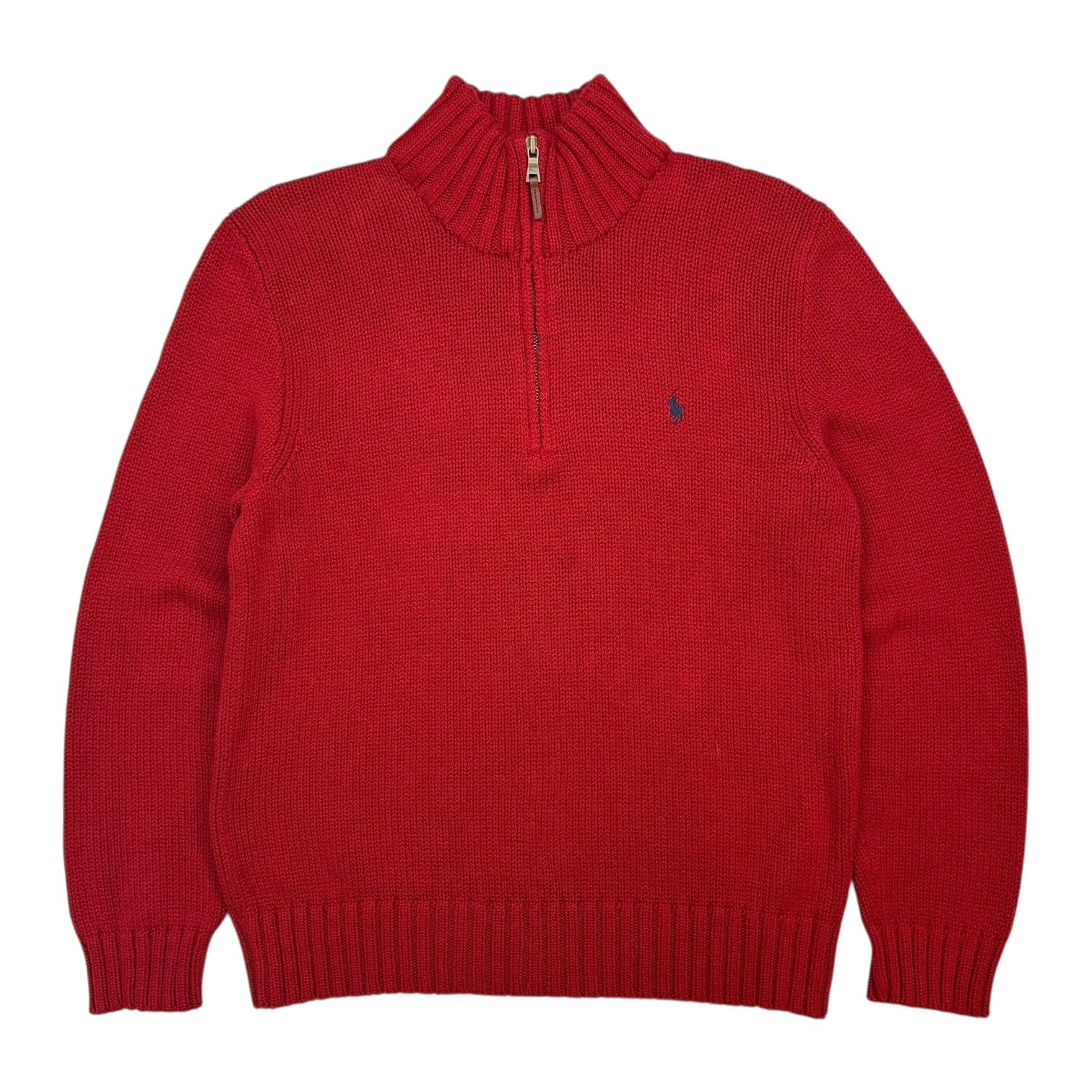 Vintage Polo Ralph Lauren Quarter Zip Knit Sweater Red