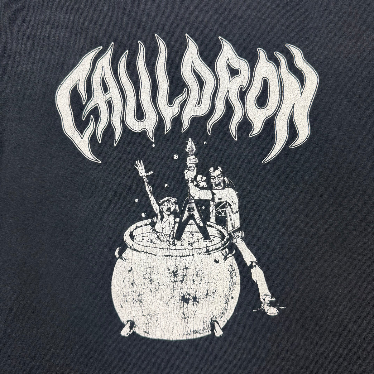 Vintage Cauldron Metal Band Tee Faded Black