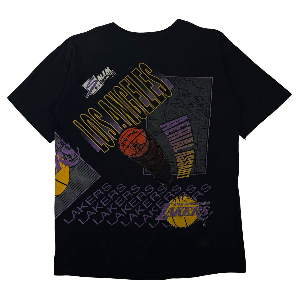 1991 Salem NBA Los Angeles Lakers  AOP T-Shirt Black