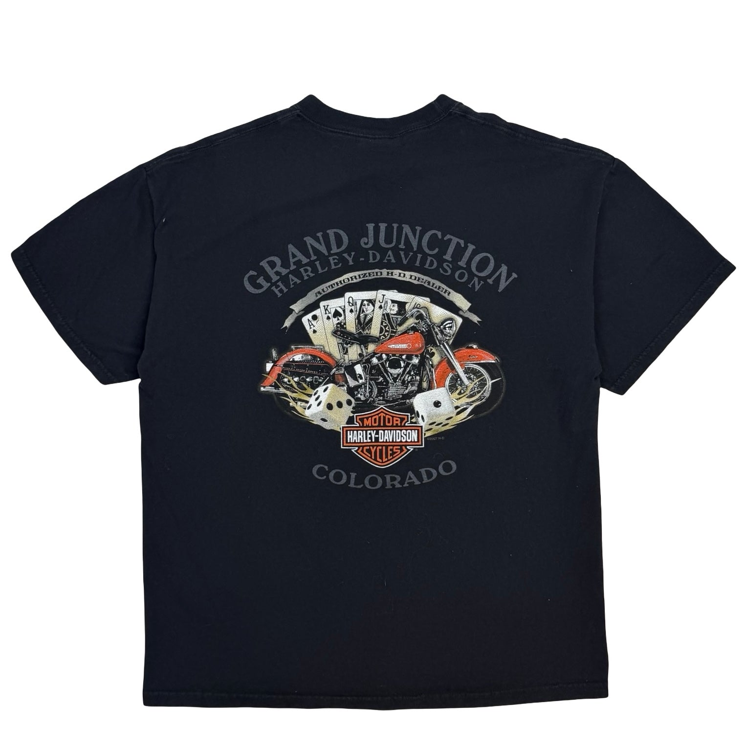 Vintage Harley Davidson Grand Junction Skull Tee Black
