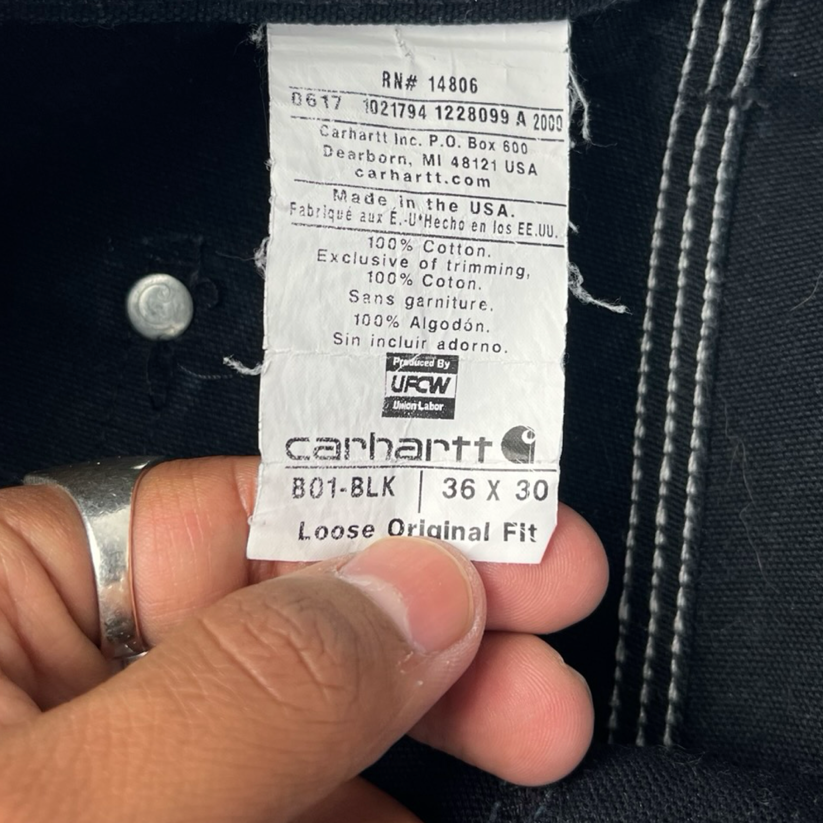 Carhartt Double Knee Work Pants Black