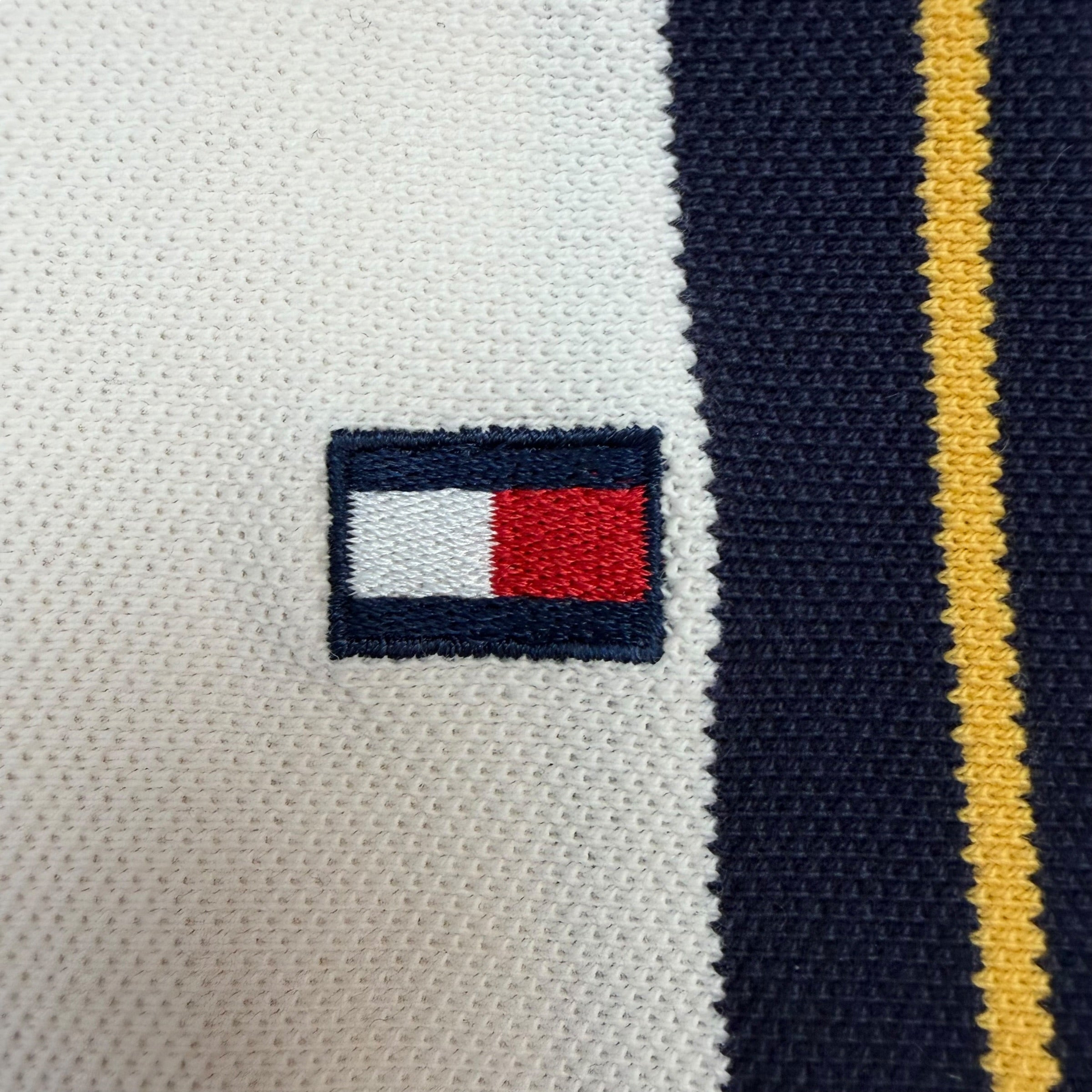 Vintage Tommy Hilfiger Striped Rugby Polo White